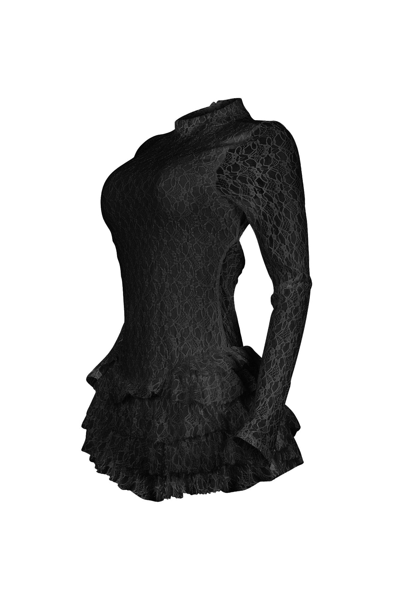 Linda Lace Long Sleeve Ruffle Romper