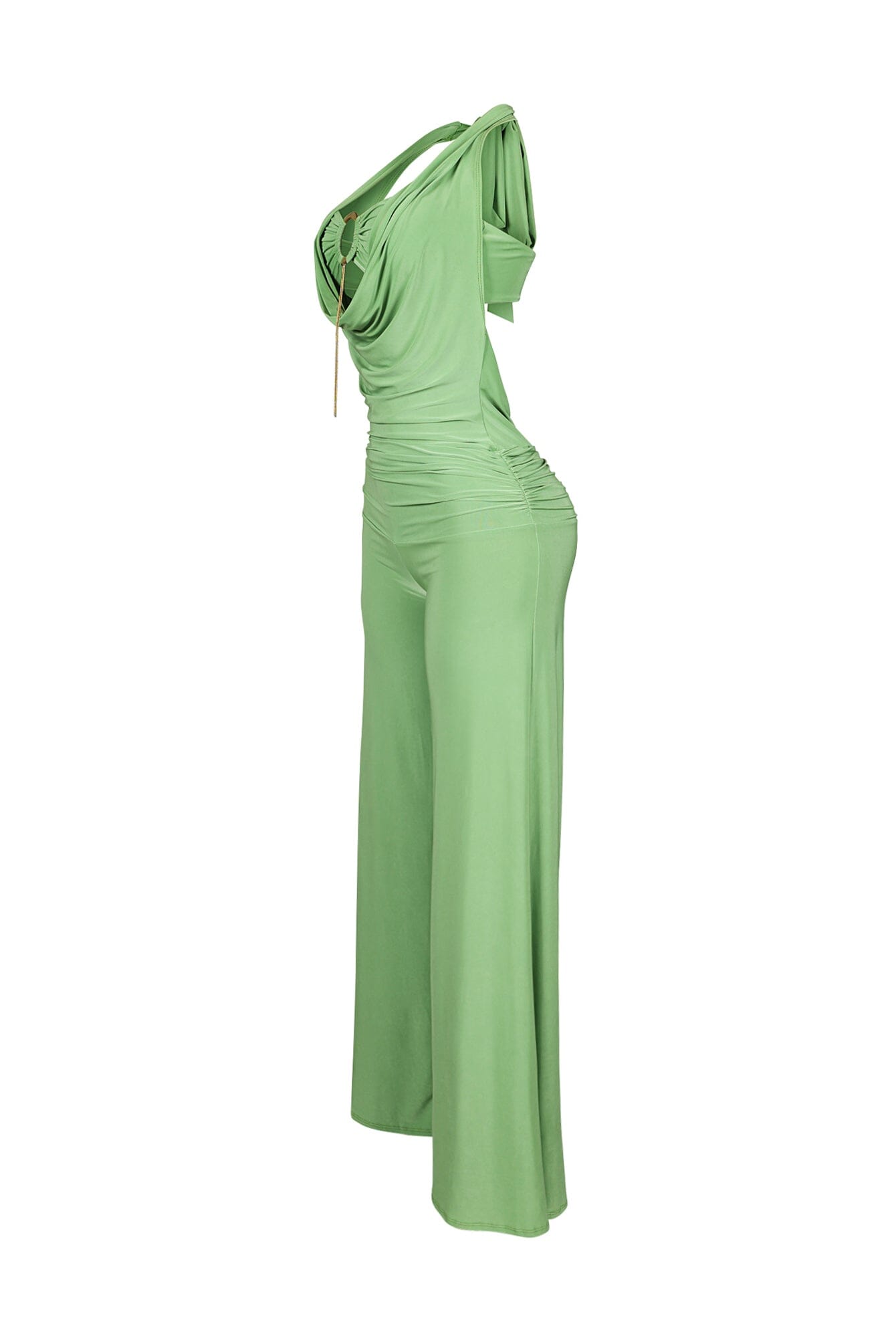 Plunge Cowl Neck Jumpsuit with Tube Top