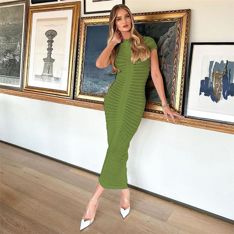 Round Neck Elegant Maxi Dress