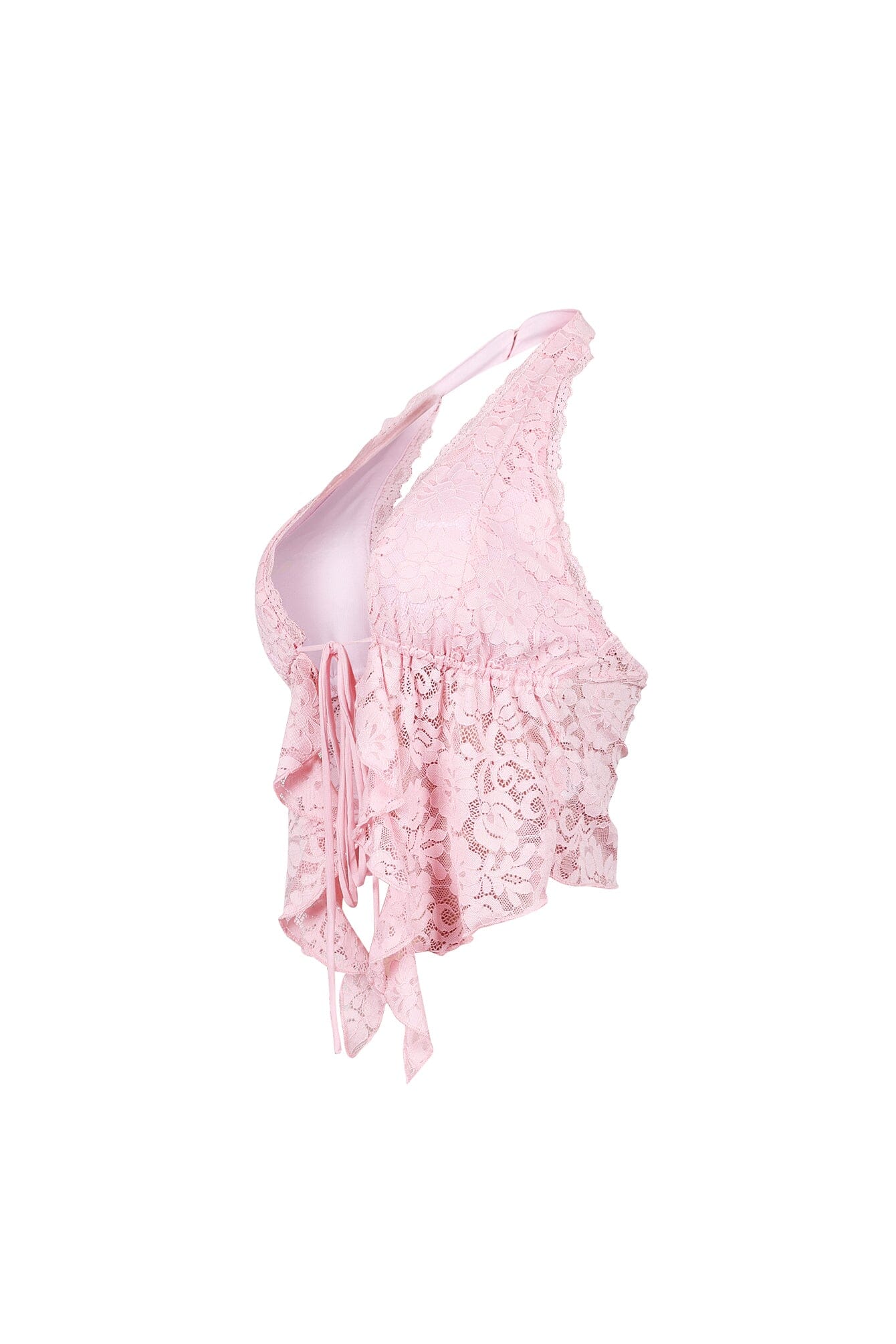 Flora Floral Lace Halter Crop Top