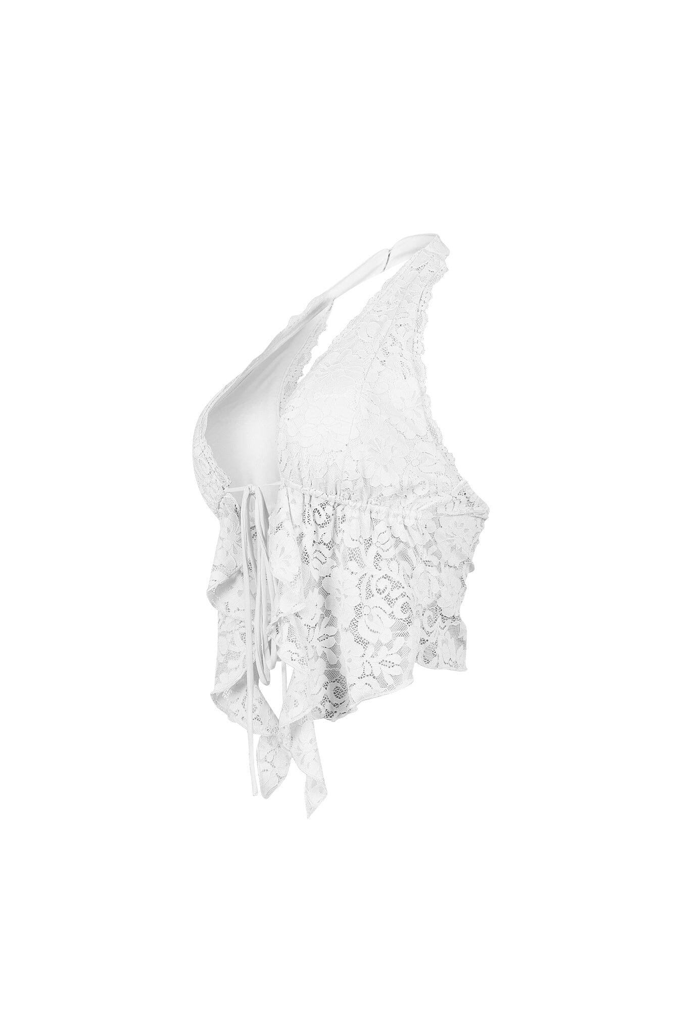 Flora Floral Lace Halter Crop Top