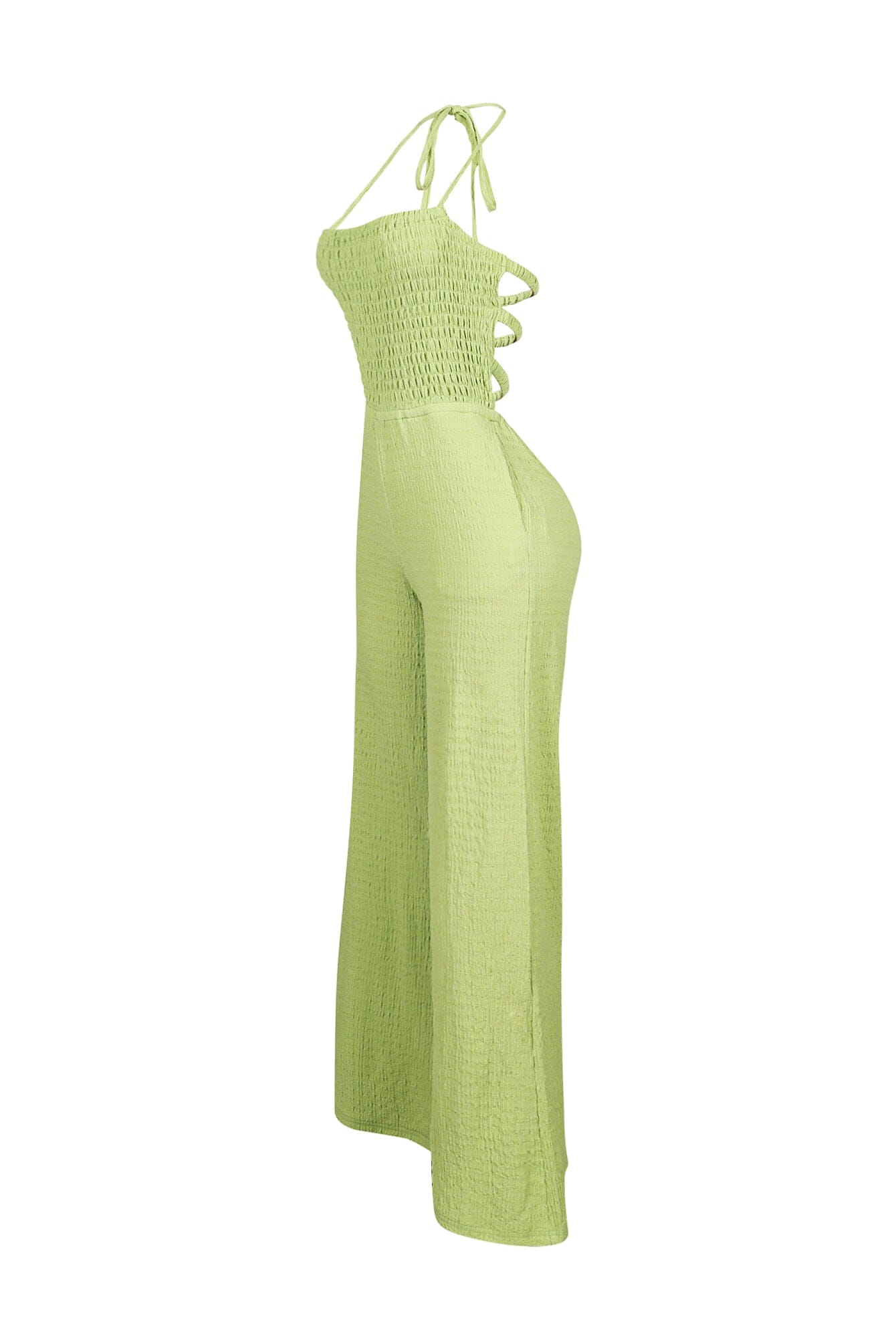 Natures Crinkle Halter Wide Leg Jumpsuit