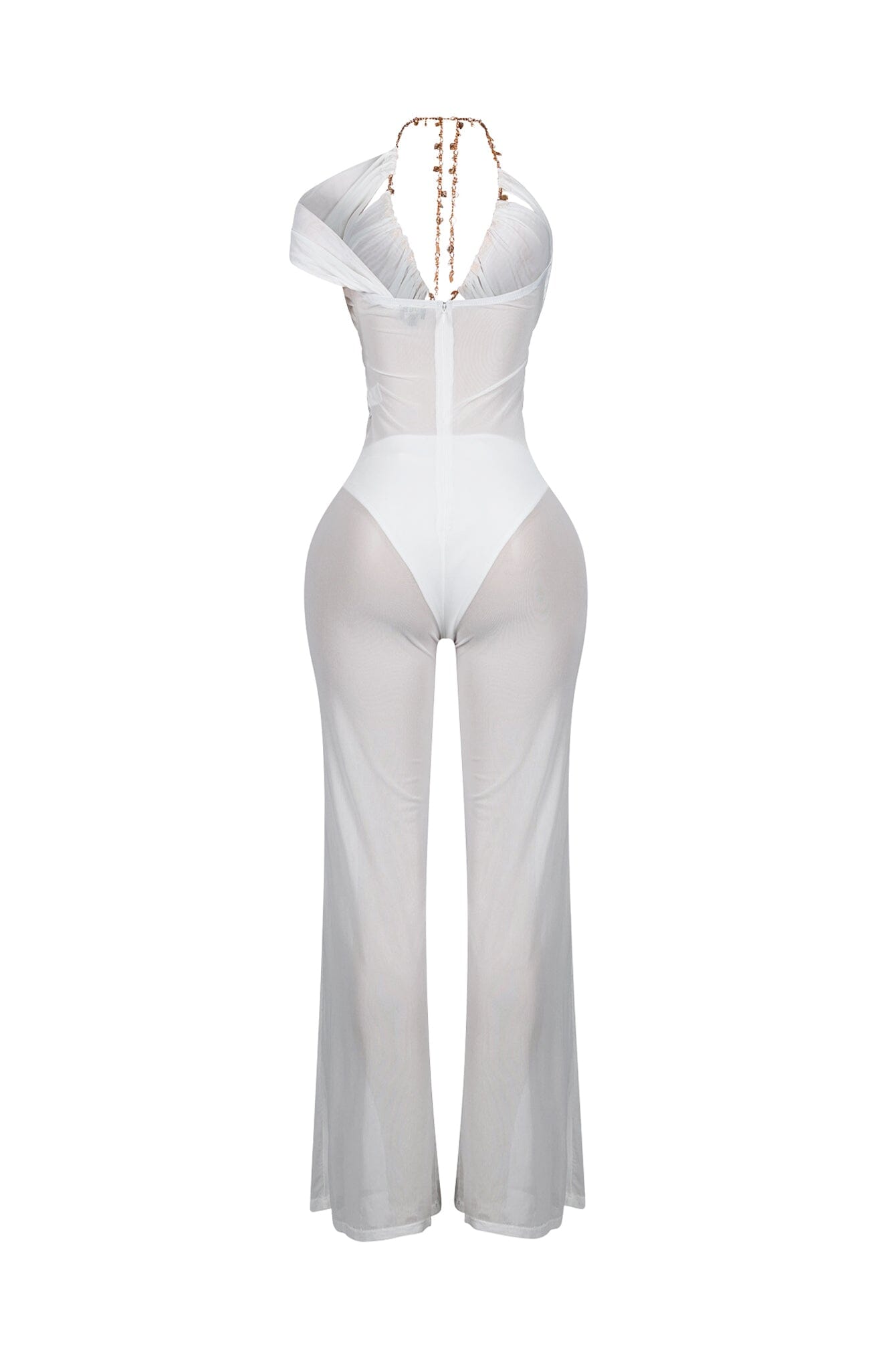 Myllure Mesh Chain Halter Jumpsuit