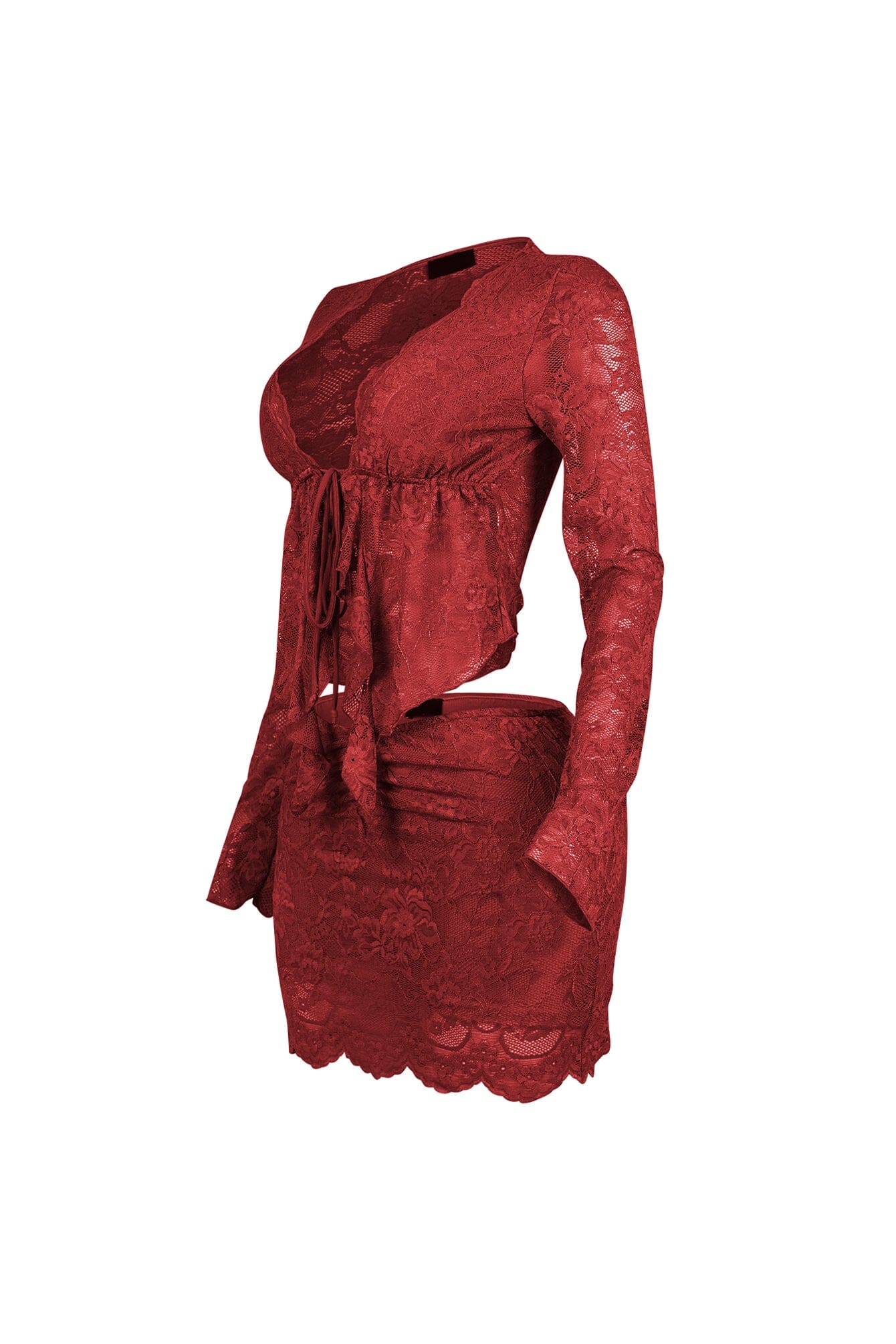 Elarose Lace Top & Skirt SET