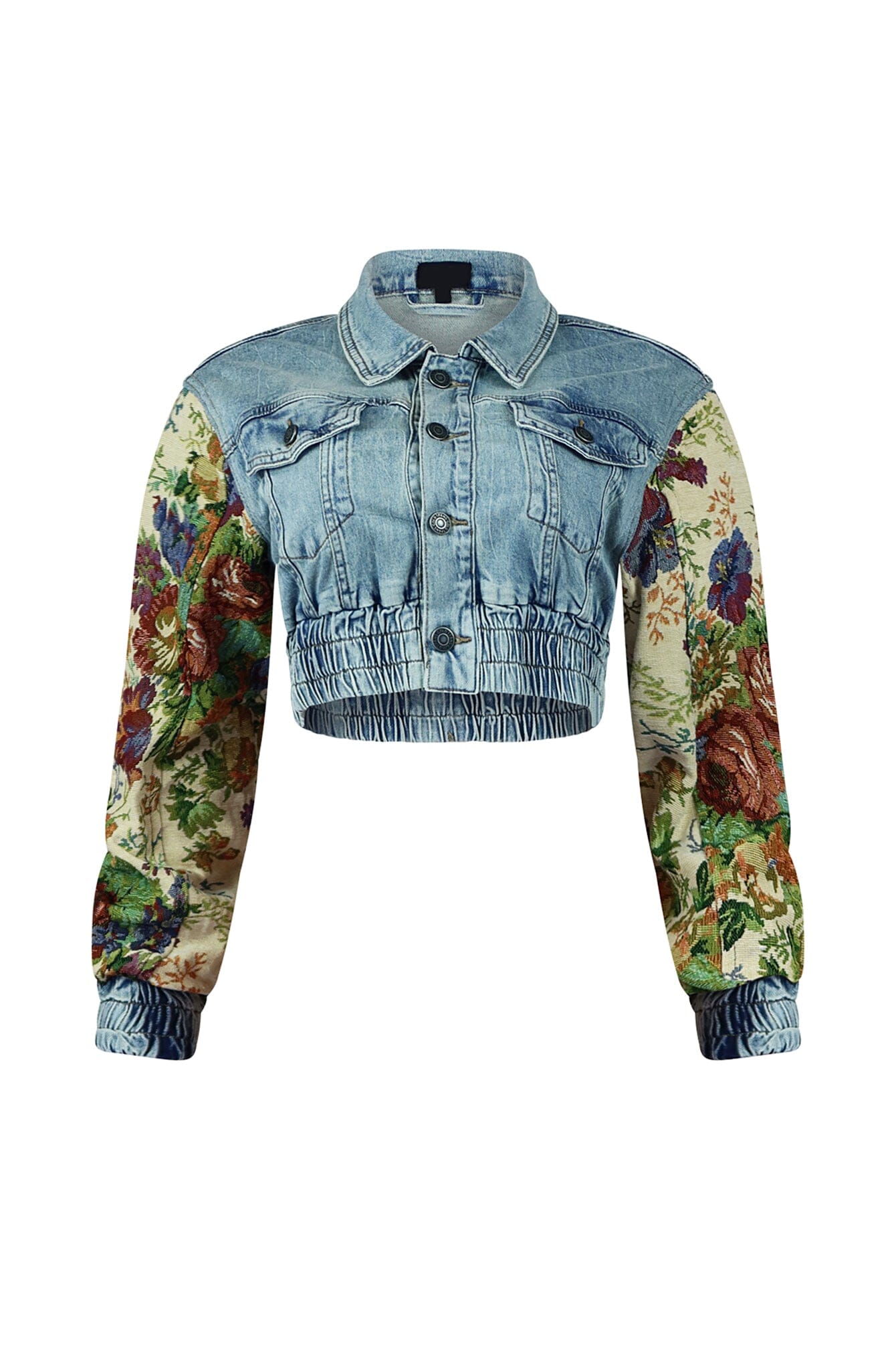 Jesse Tapestry Contrast Denim Jacket & Jeans Set
