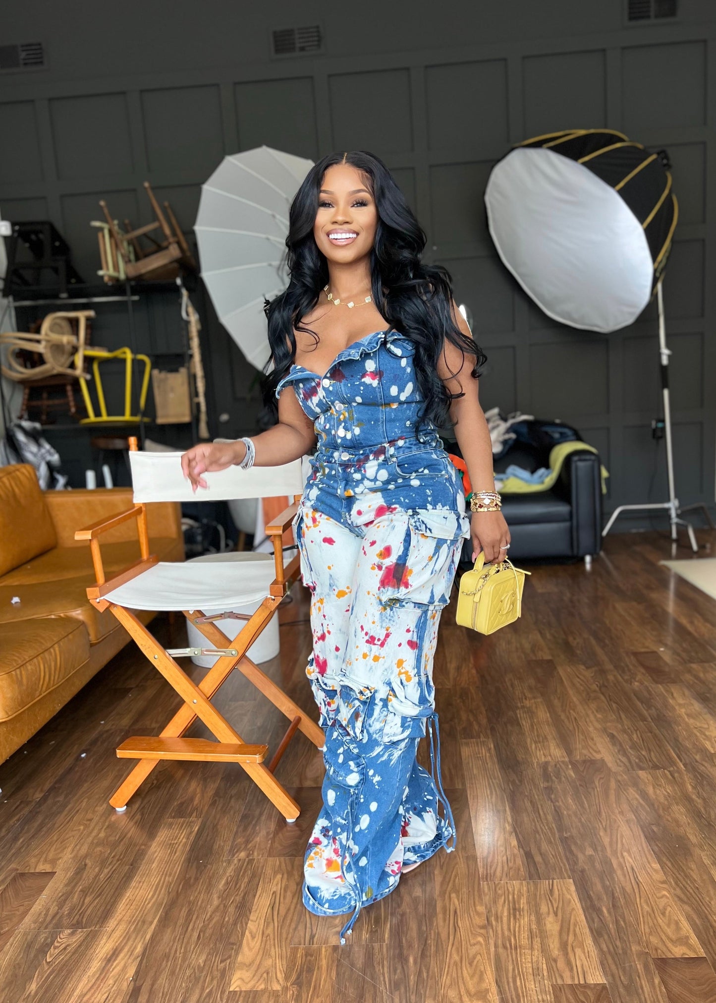 A Splash Of Denim Jumpsuit