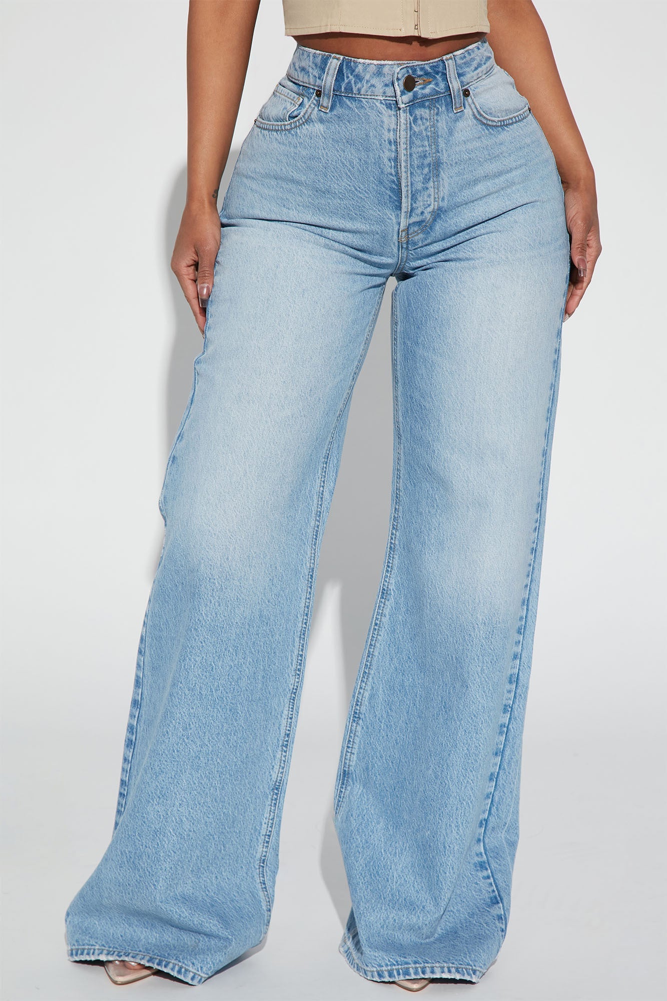 Meant To Be Non Stretch Wide Leg Jeans