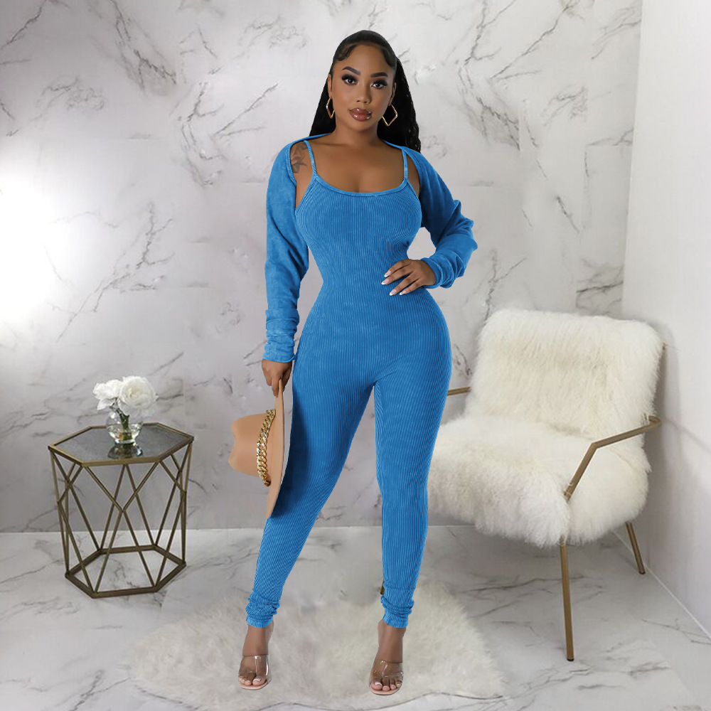 Cindy Mineral Washed Jumpsuit & Bolero SET