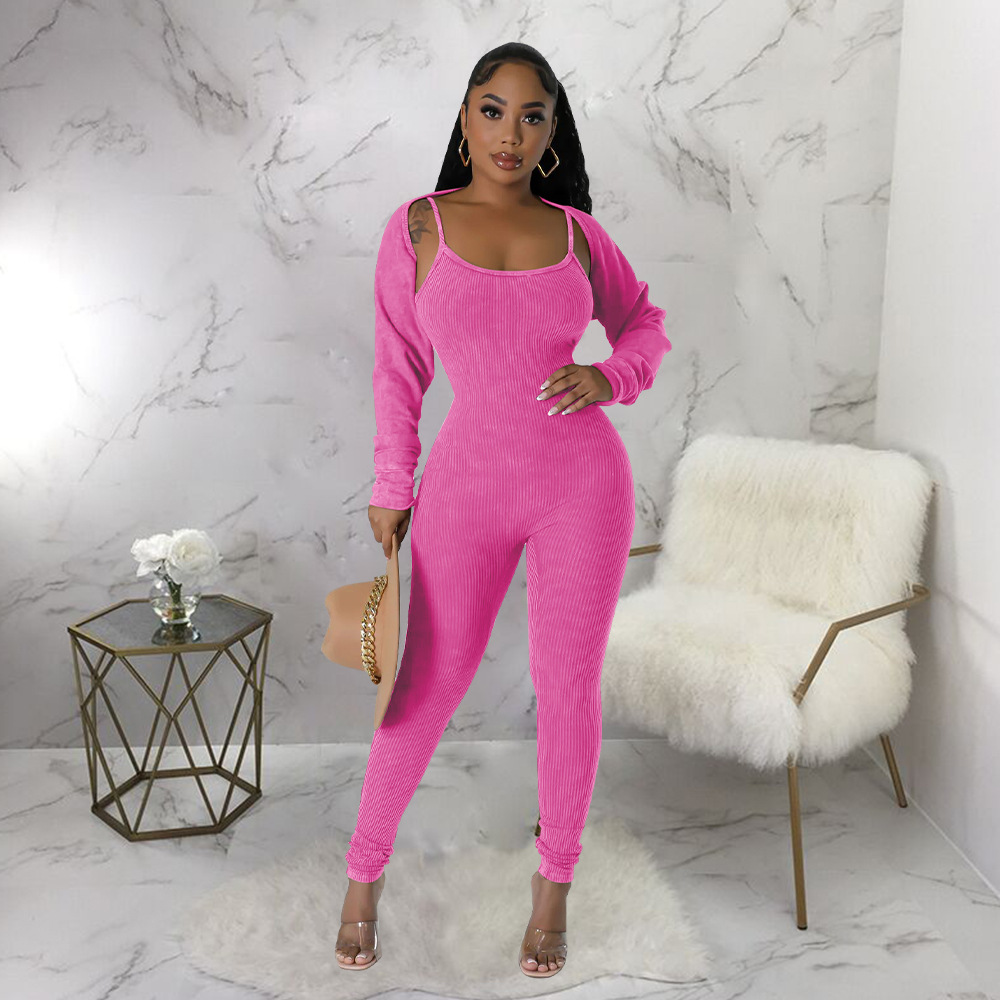 Cindy Mineral Washed Jumpsuit & Bolero SET