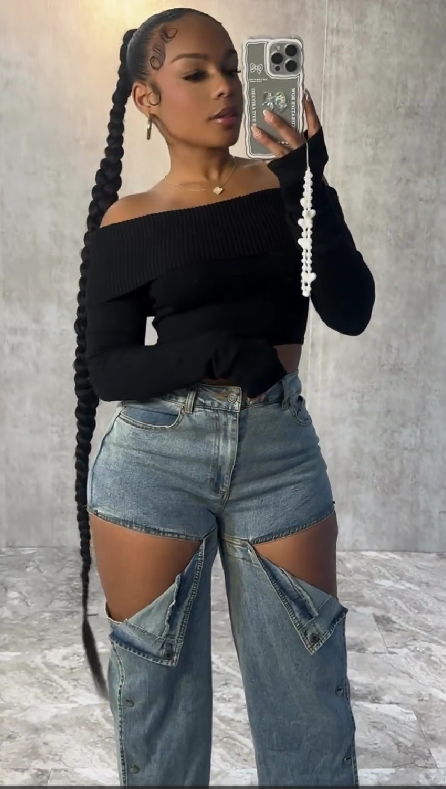 Jasper Side Cutout With Button Jeans