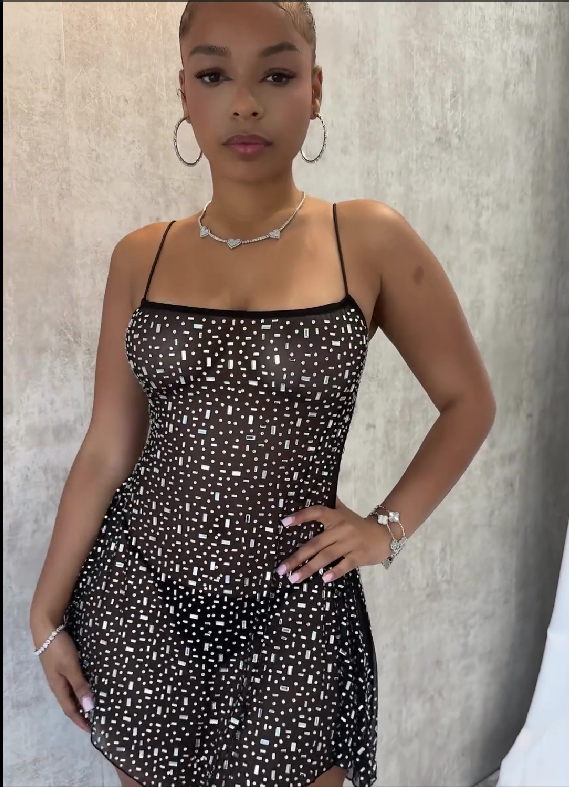 Rock 4 You Mesh Rhinestone Mini Dress