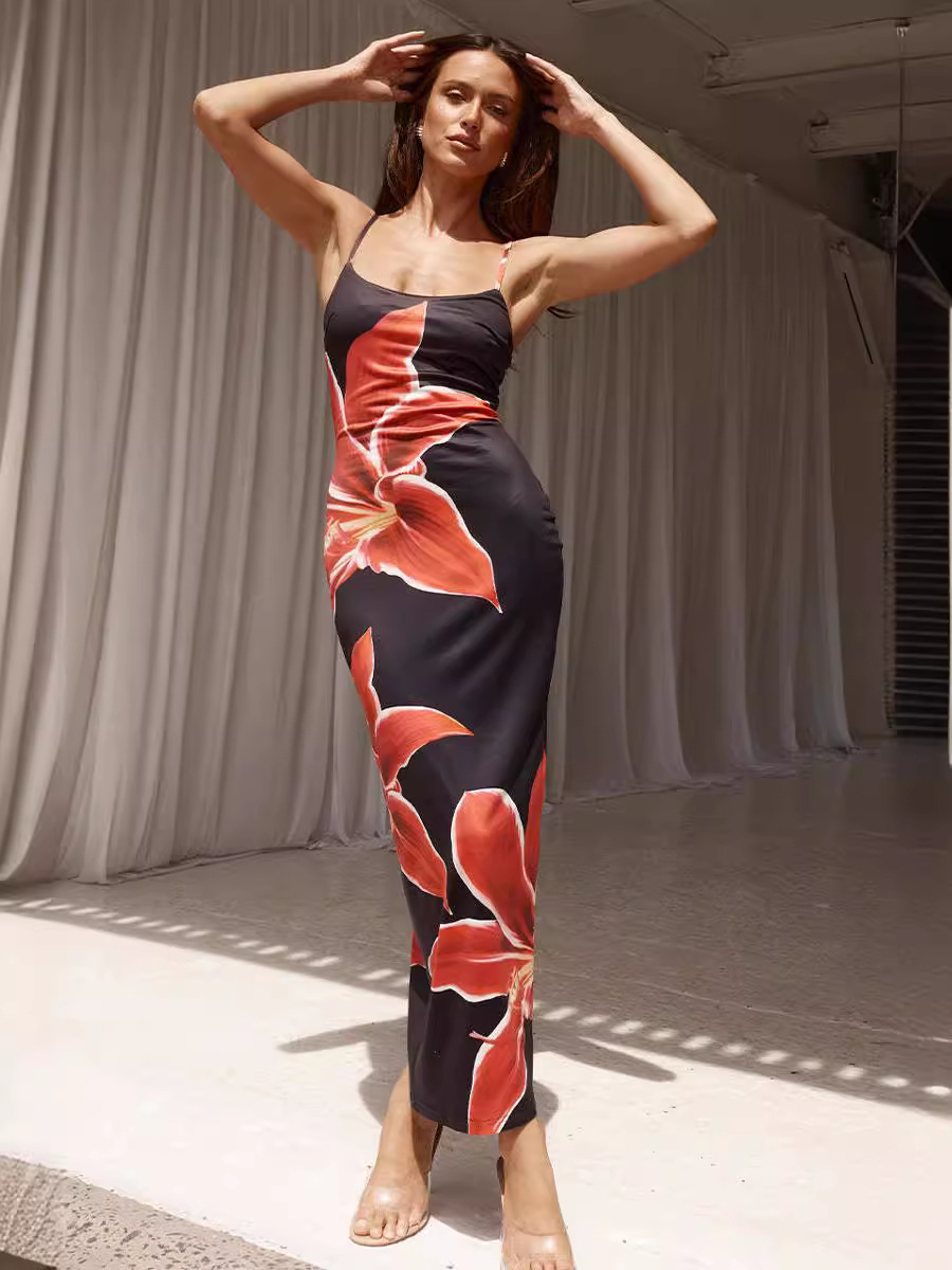 From Now On Mesh Print Maxi Dress