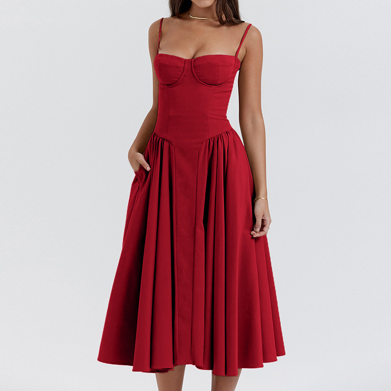 Women's Corset Dress with Pockets