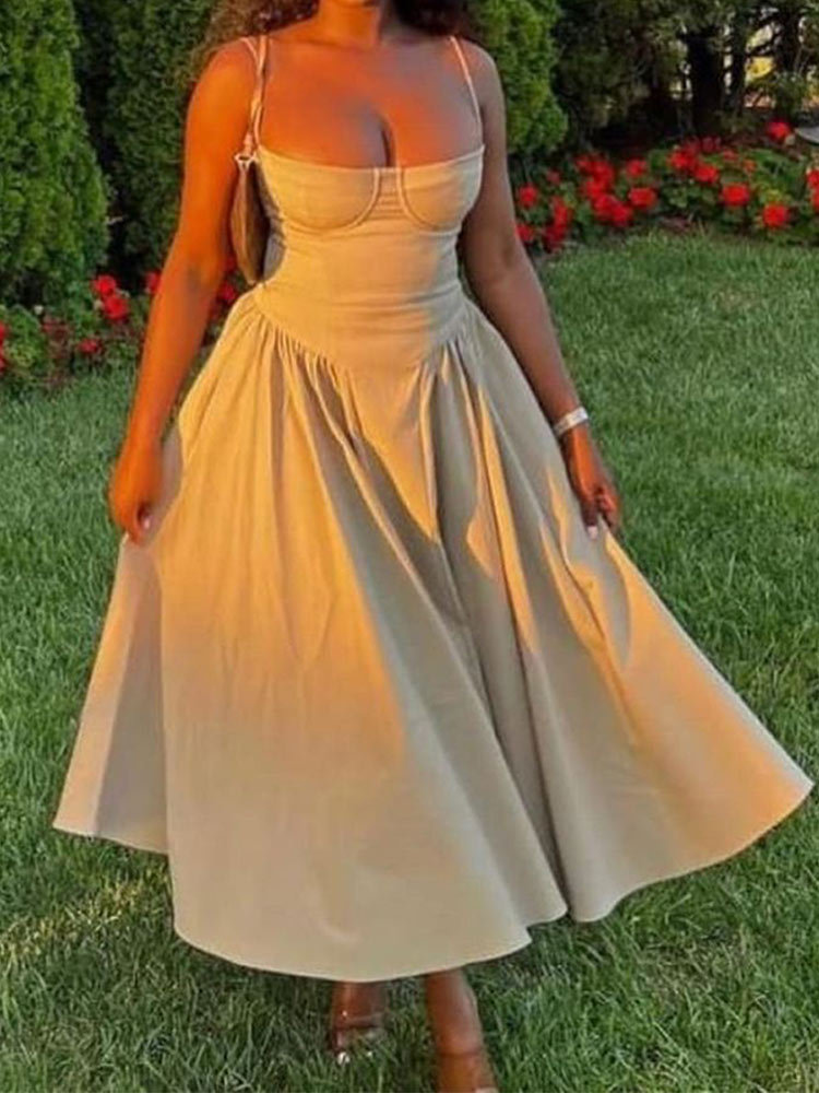 Women's Corset Dress with Pockets
