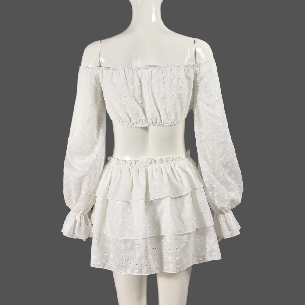 Vanilla Cherry Off Shoulder Top & Skirt SET
