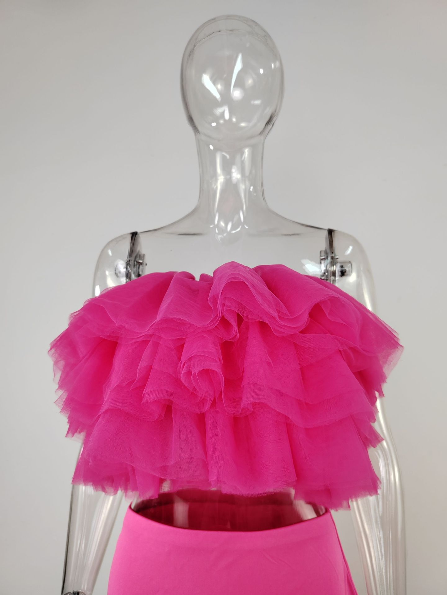 Fluffy Petal Mesh Tulle Top