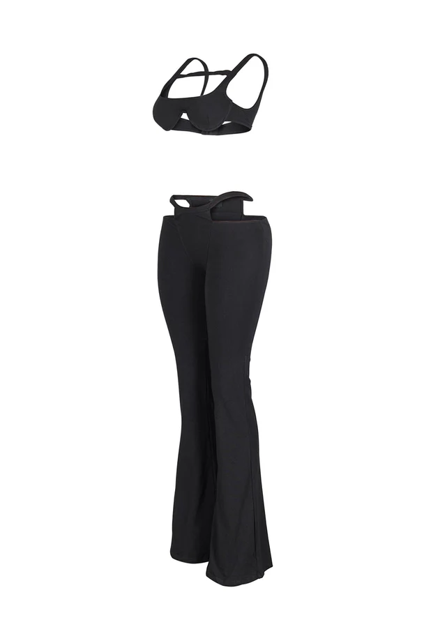 Armored Strappy Crop Top & Pants SET