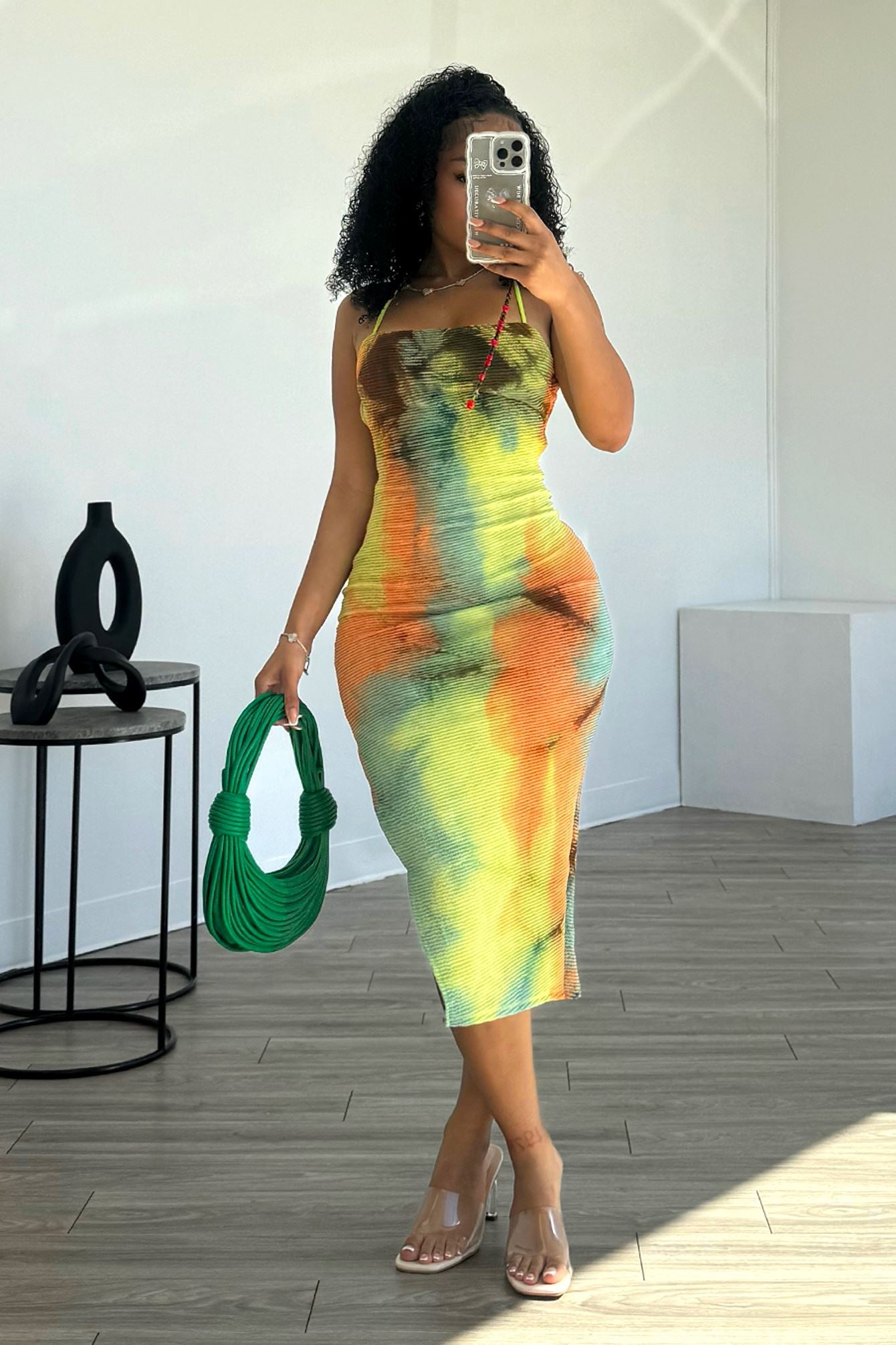 Summer Dream Print Back Lace Up Dress