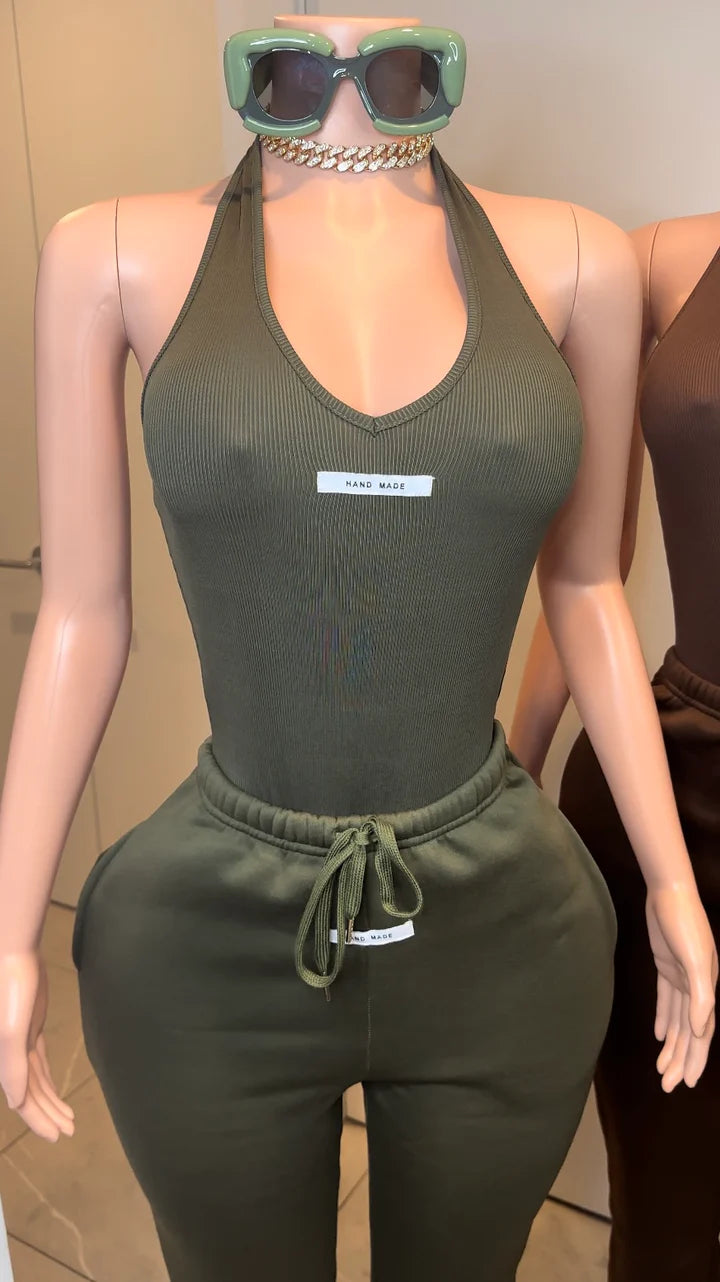 HANDMADE BODYSUIT JOGGER SET | 2 COLORS