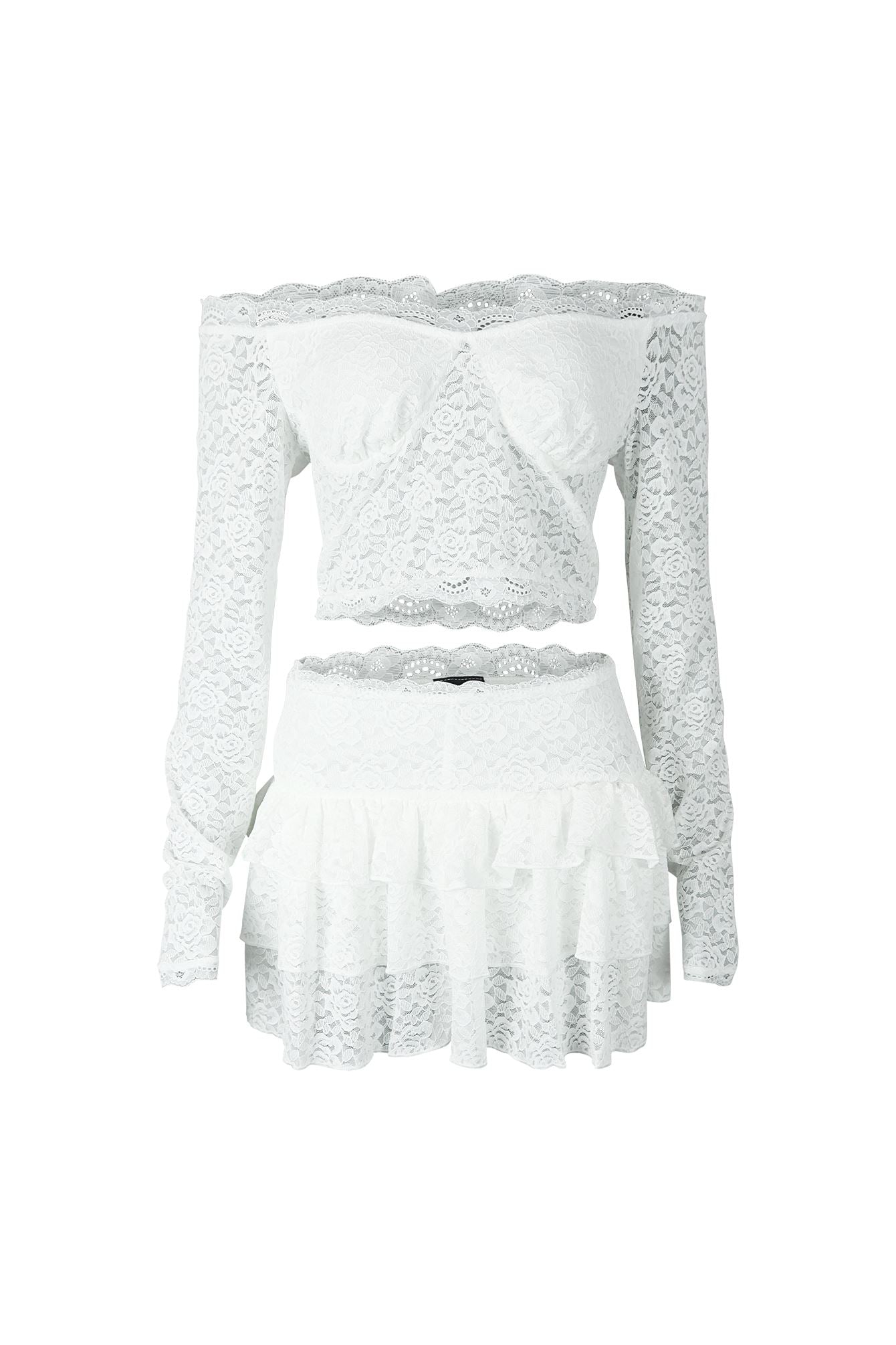 Andrea Lace Off Shoulder Skirt & Skirt SET