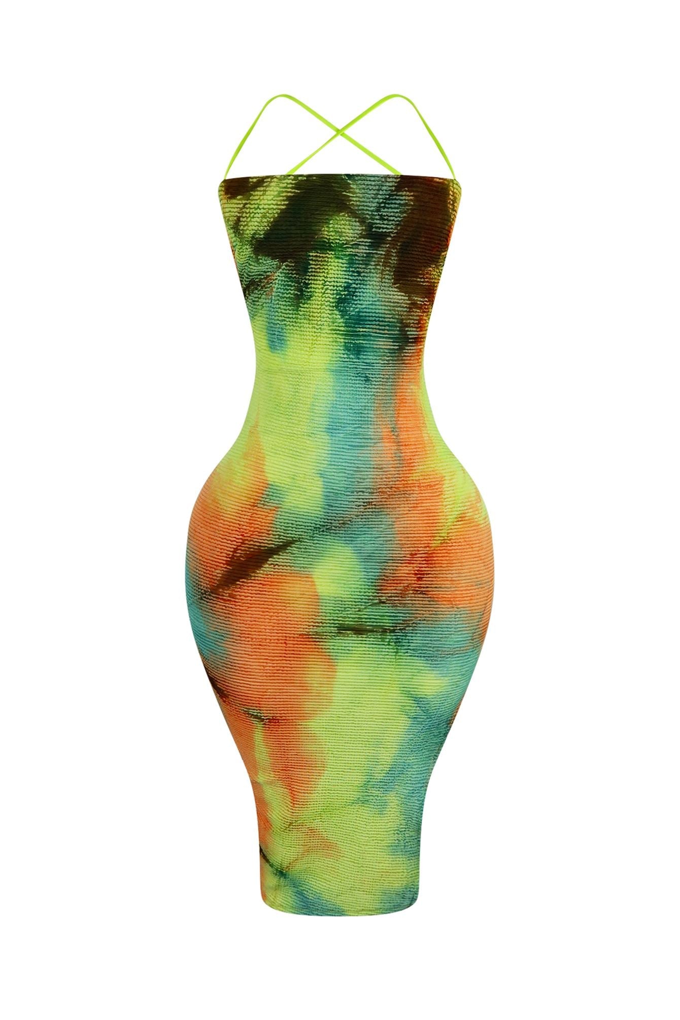 Summer Dream Print Back Lace Up Dress