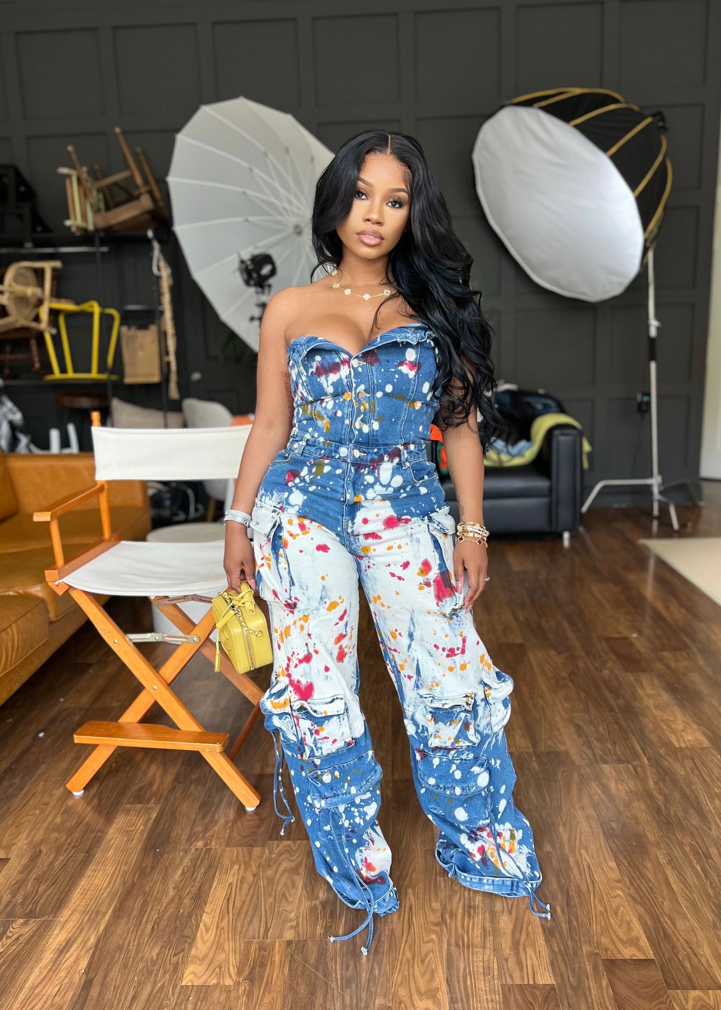 A Splash Of Denim Jumpsuit