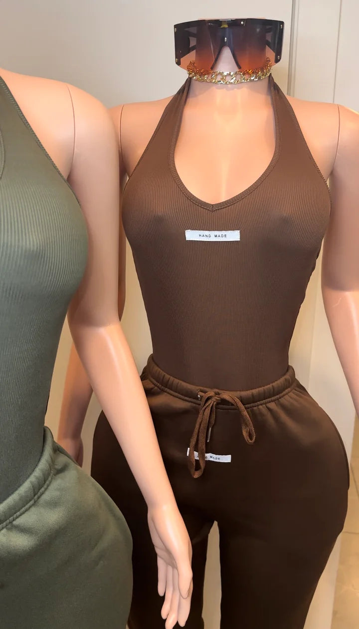 HANDMADE BODYSUIT JOGGER SET | 2 COLORS