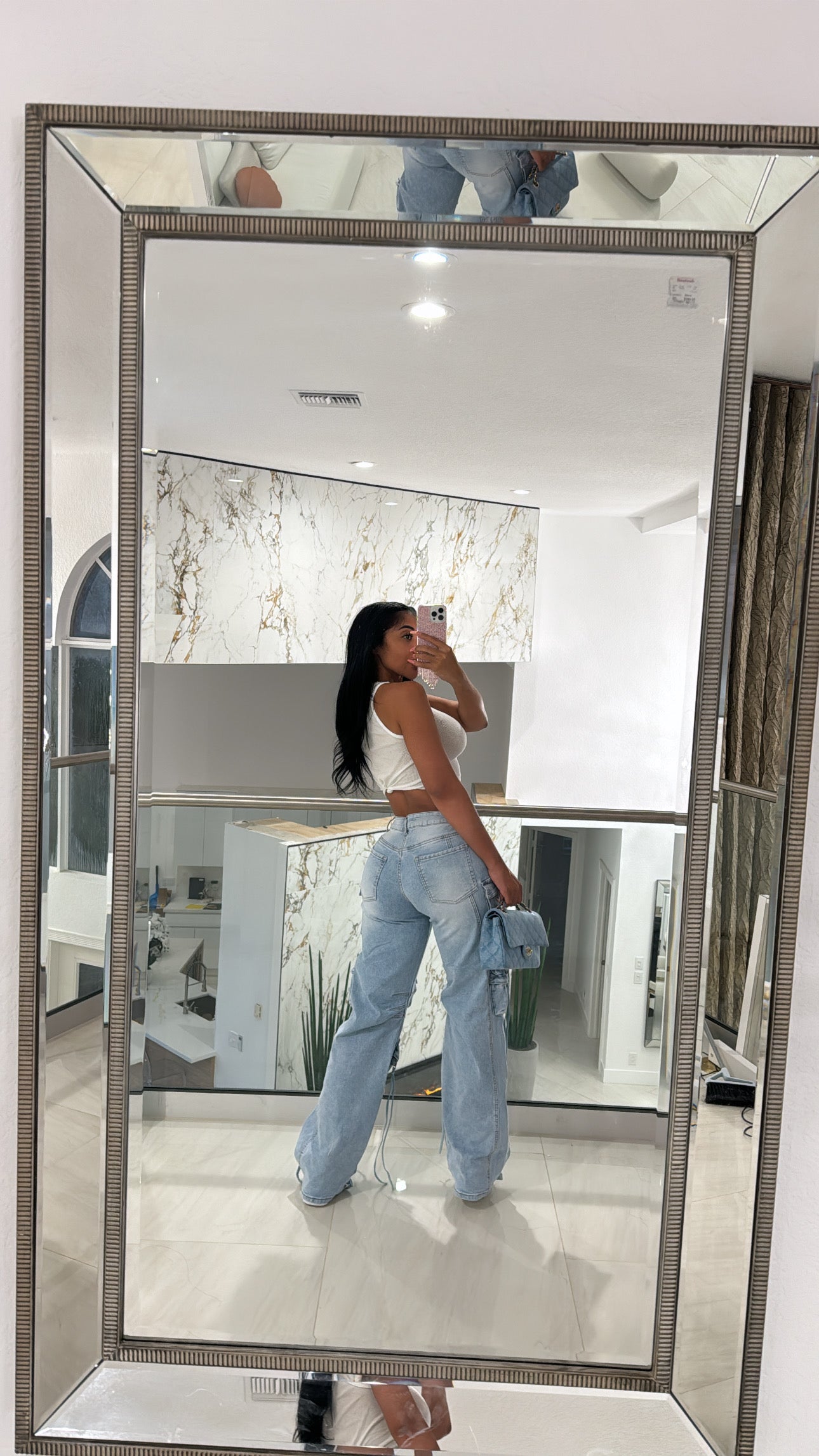 Salty Ripped Utility Cargo Jeans