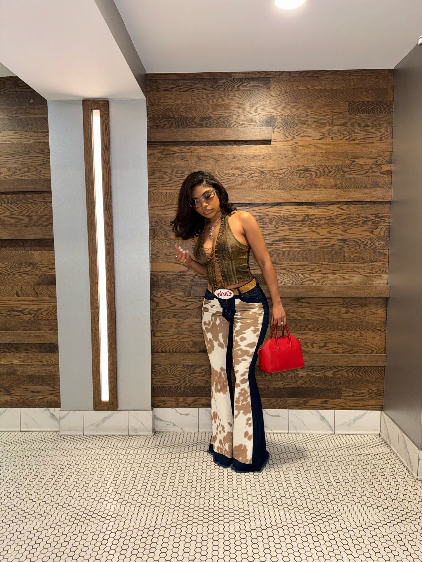Brown Cowhide Pants