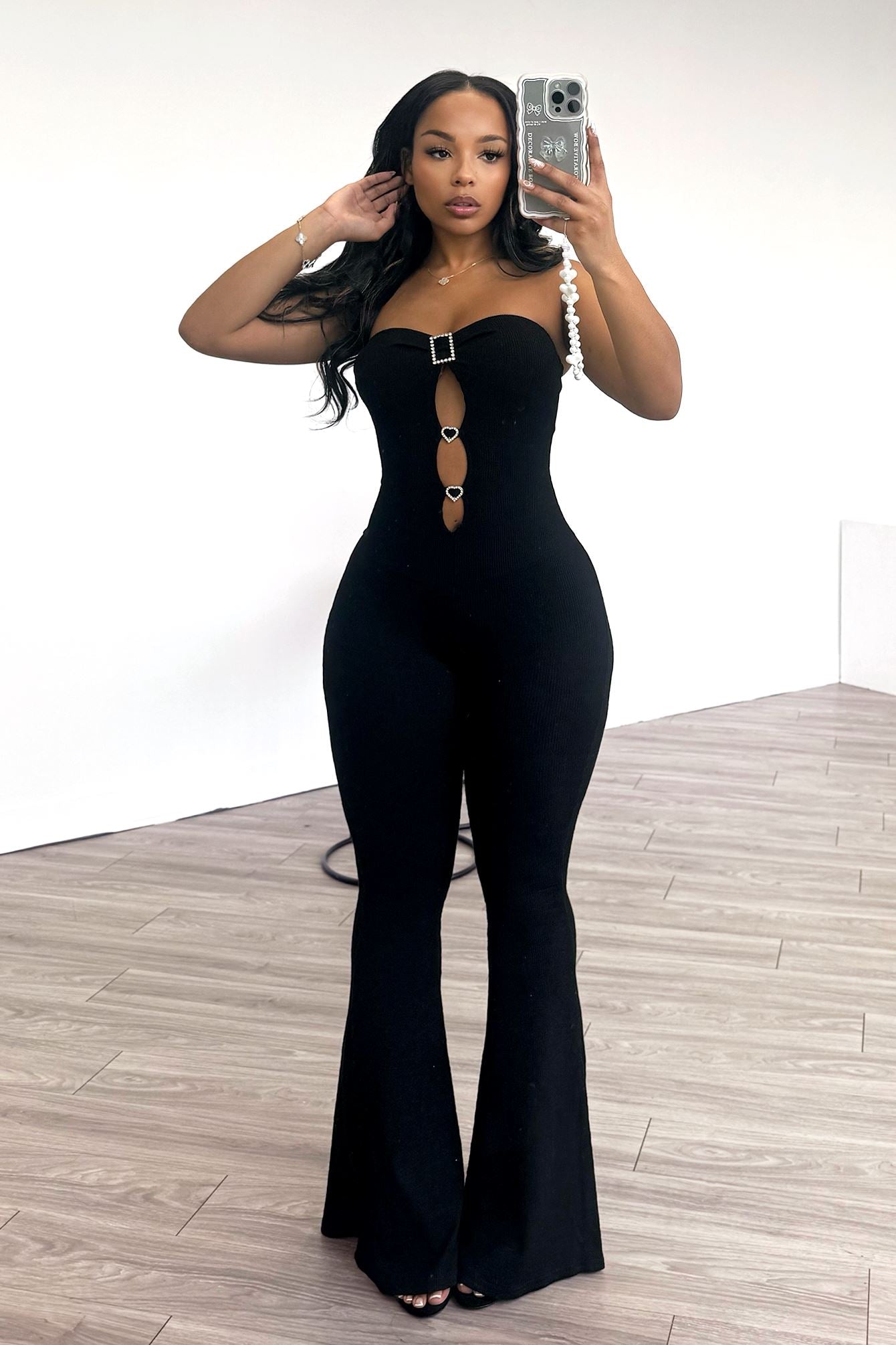Dropping Hints Rhinestone Tube Jumpsuit