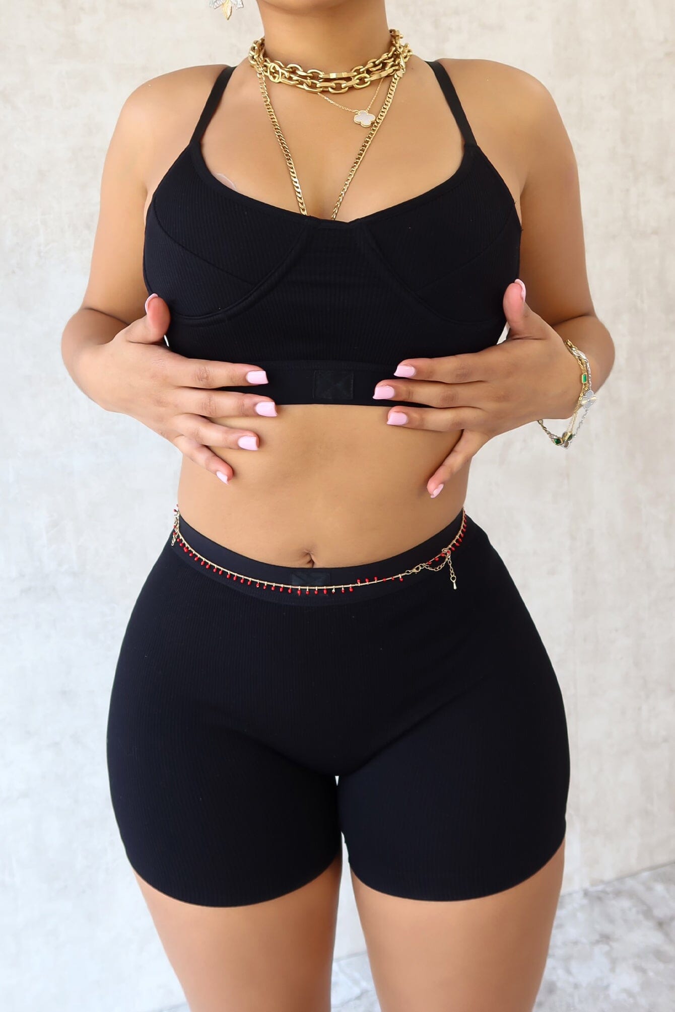 Joy Ribbed Bra & Boxer Shorts SET