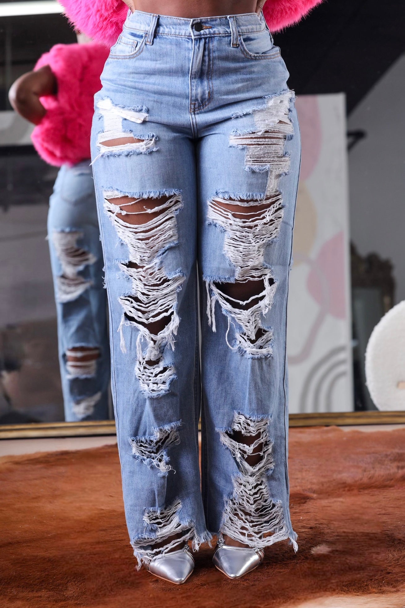 No Stress Distressed Jeans