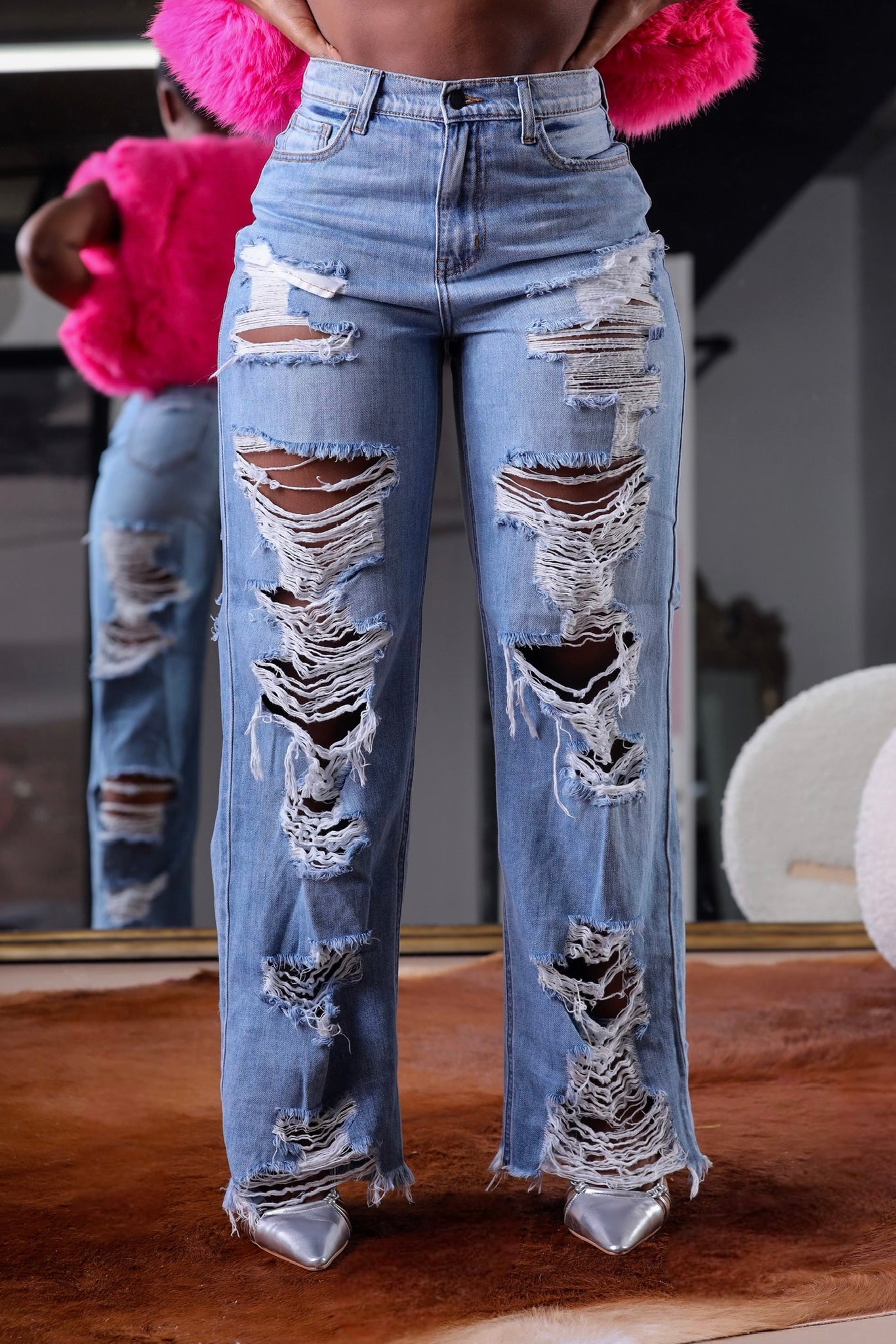 No Stress Distressed Jeans