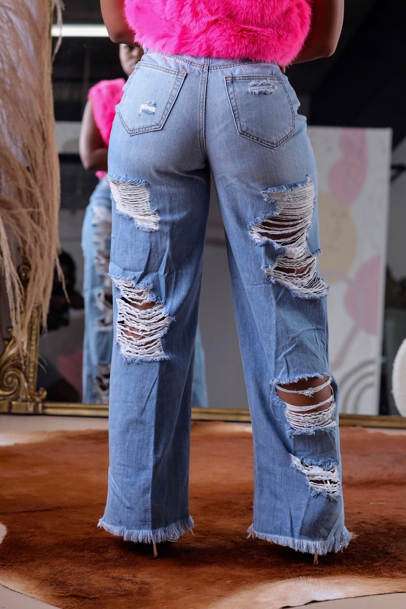 No Stress Distressed Jeans