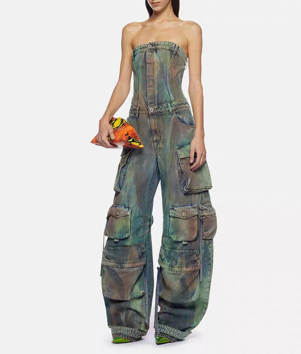 Top Shelf Tube Denim Jumpsuit