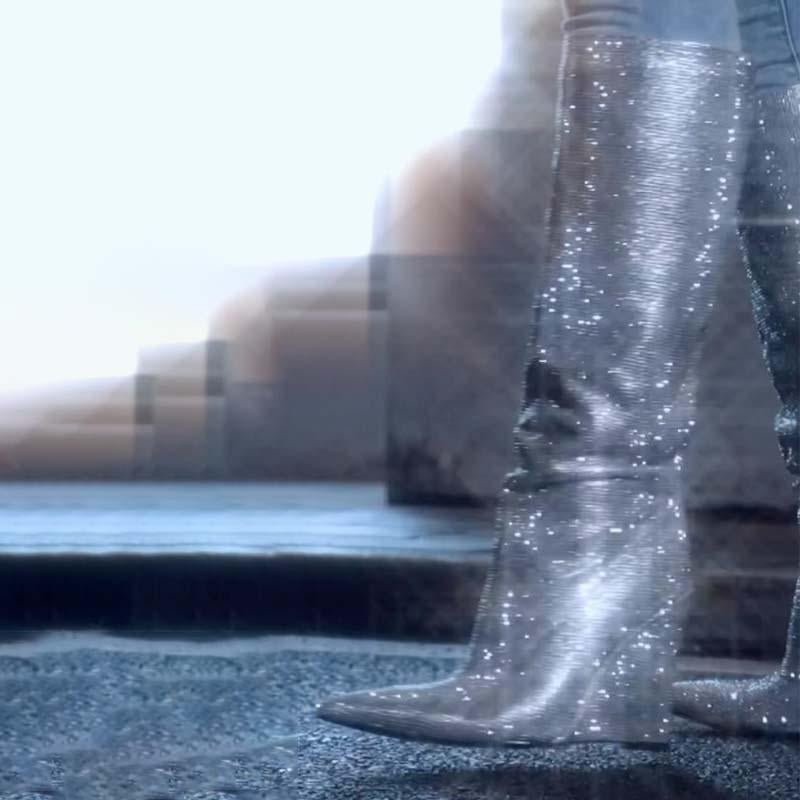 Fashion Rhinestone Sparkle High Stakes Boots