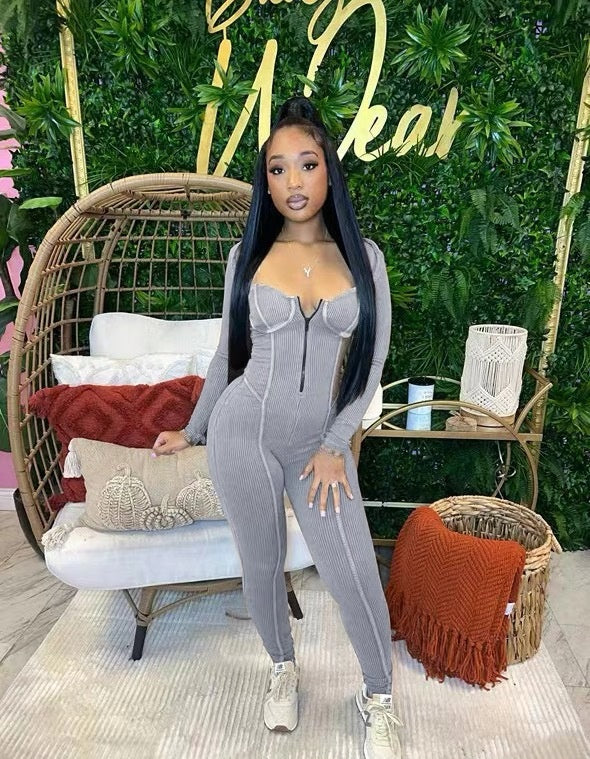 Kali Mineral Washed Jumpsuit & Cardigan SET