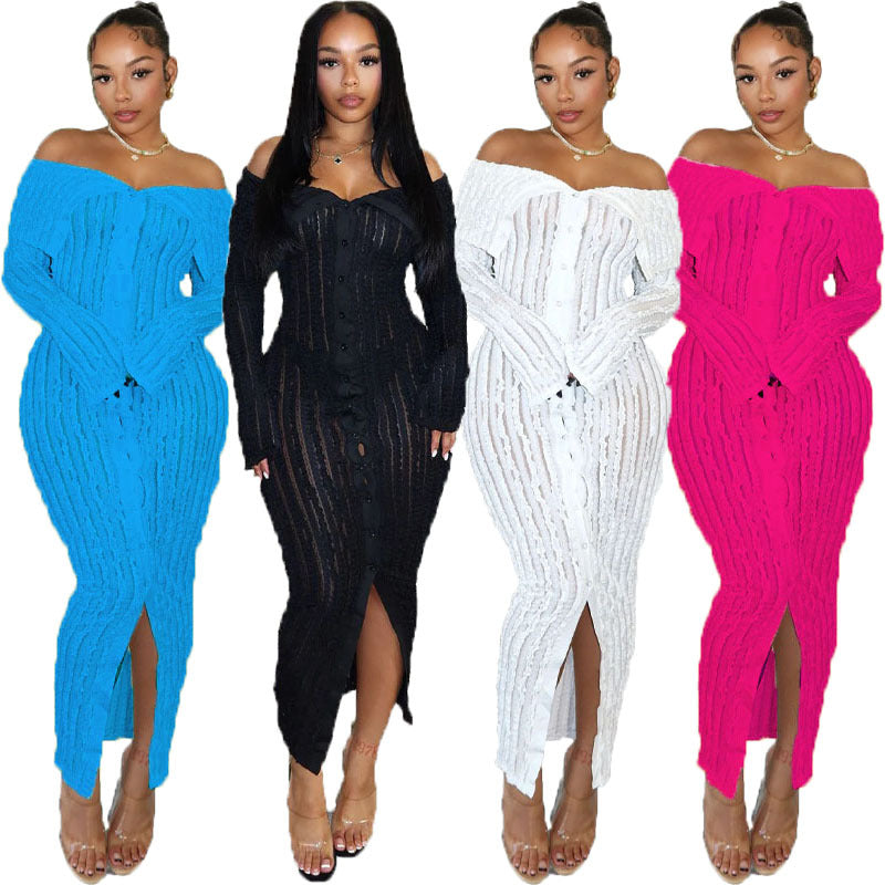 Melody Off Shoulder Mesh Dress