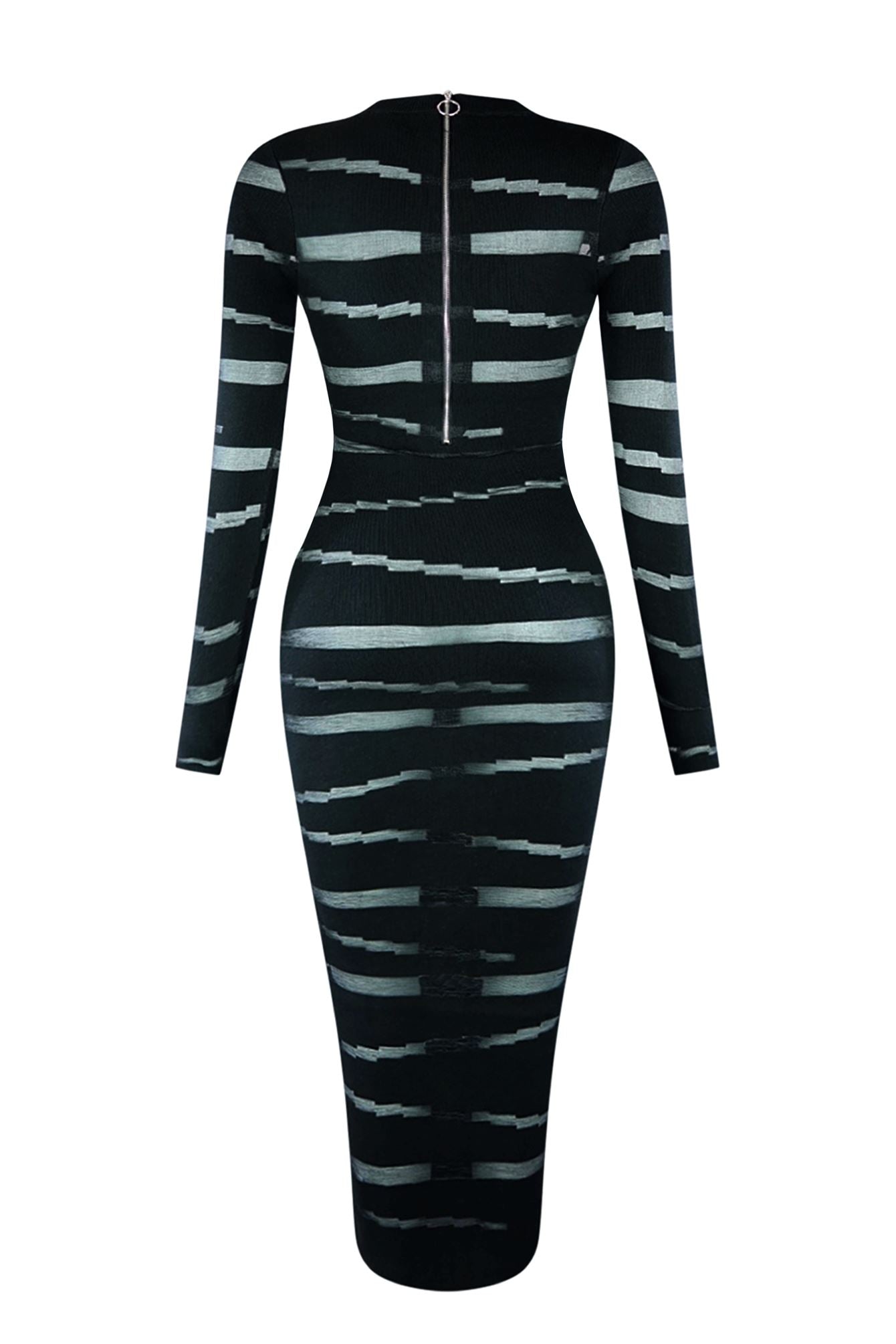 Onyx Sky Mesh Knit Contrast Dress