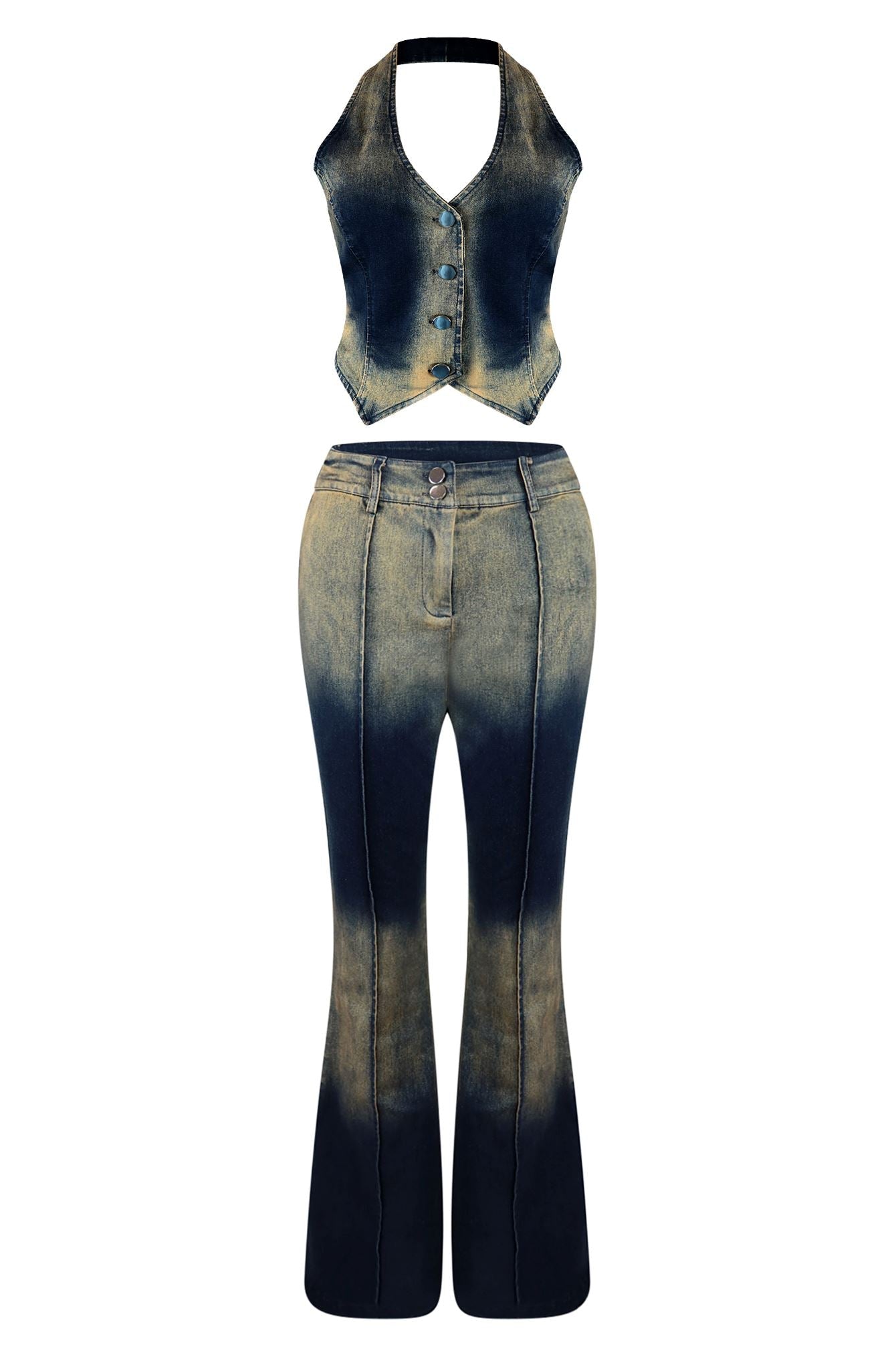 The Wayside Vintage Halter Top & Bottom SET