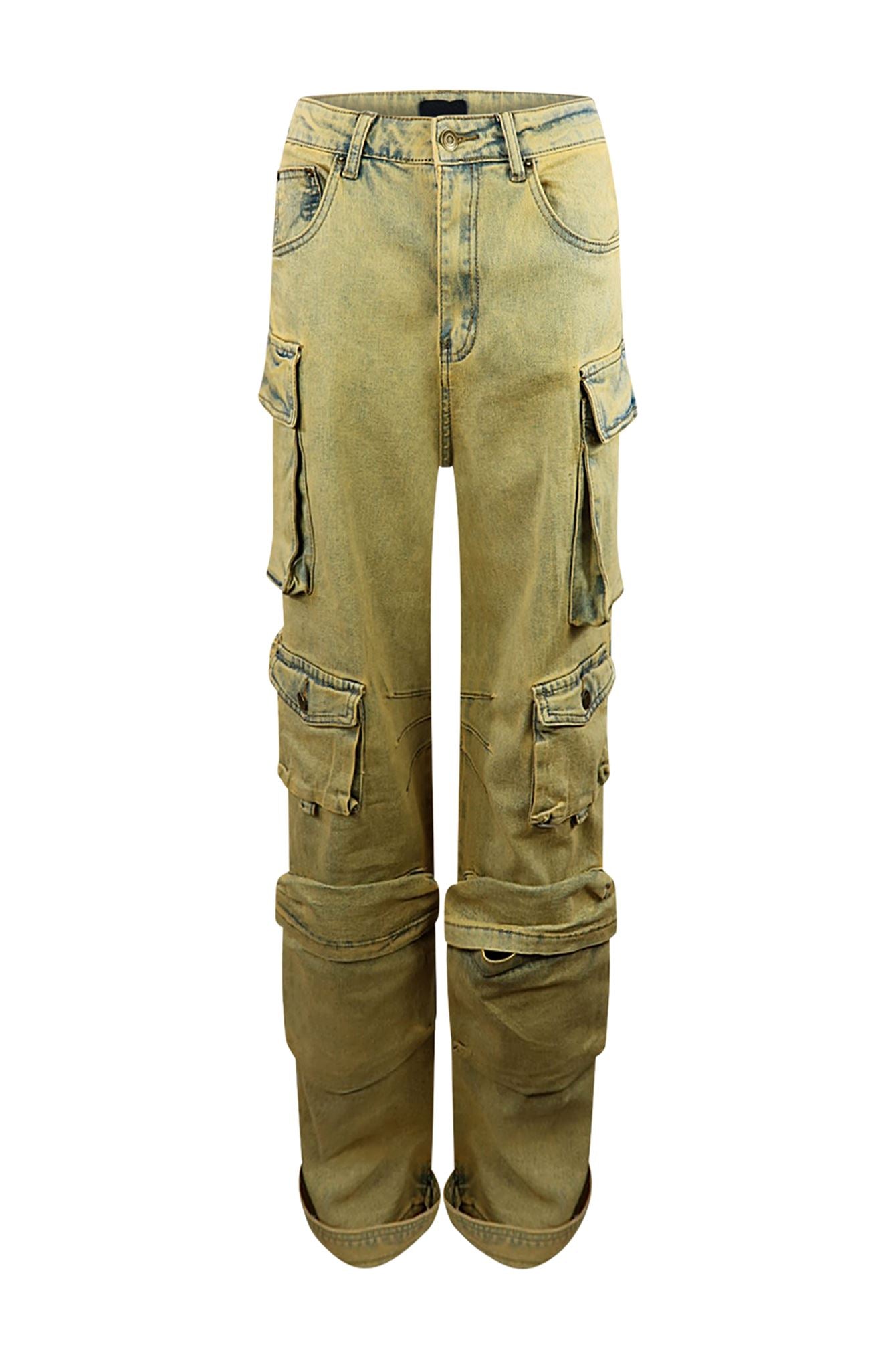 Kayra Color Washed Baggy Jeans jeans KNOWSTYLE Small Olive