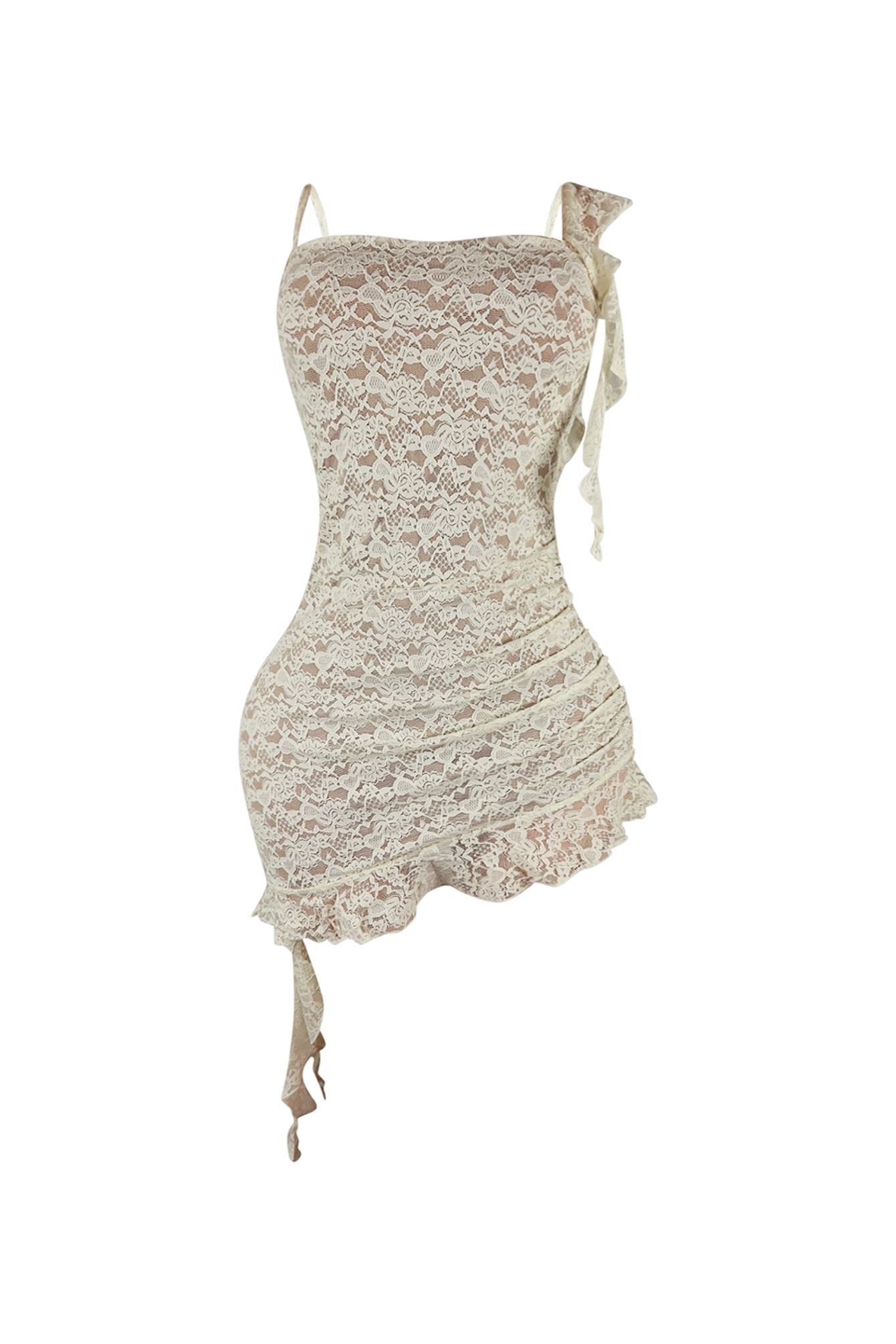 Romantic Dream Lace Ruffled Dress
