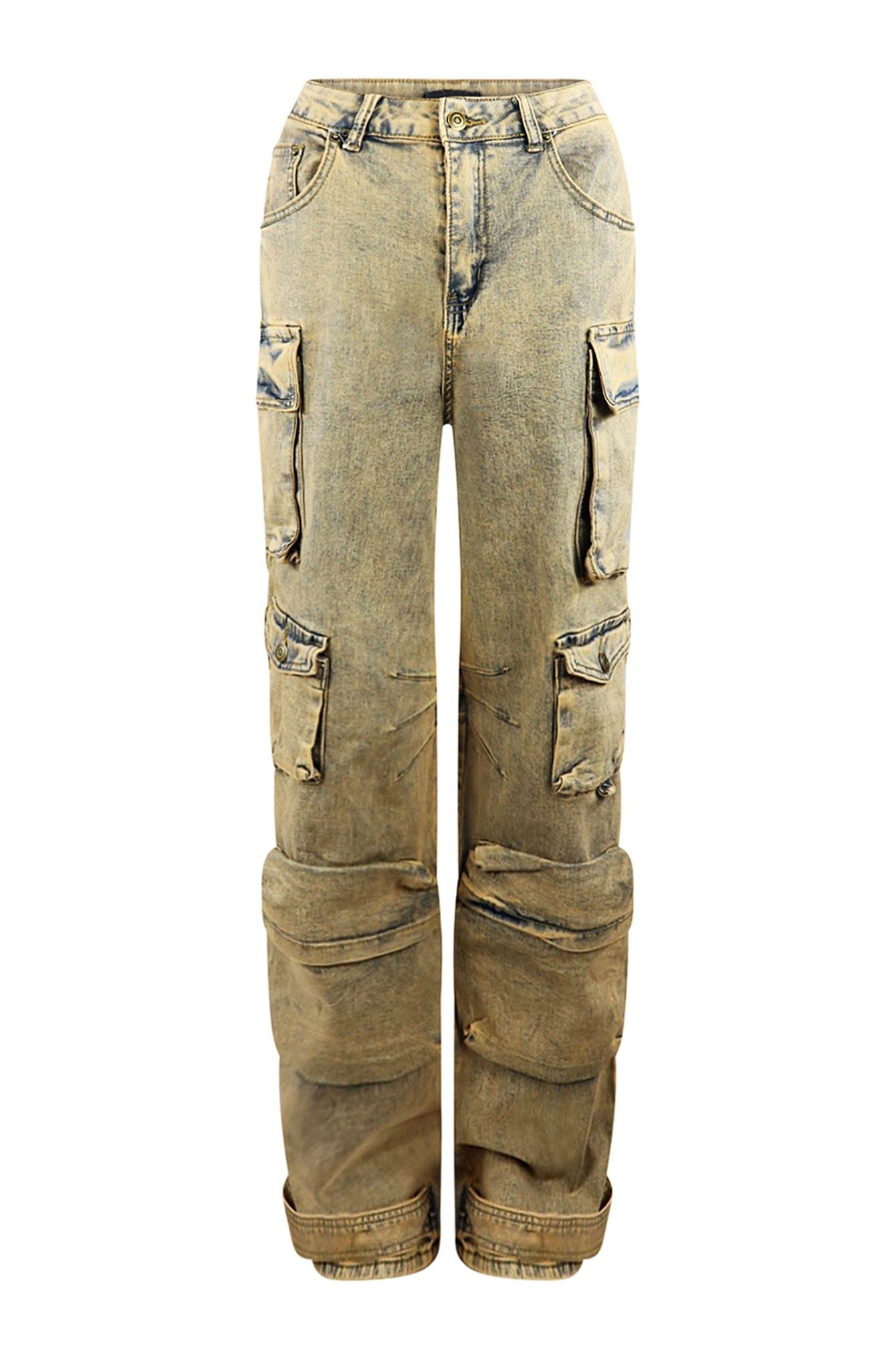 Kayra Color Washed Baggy Jeans jeans KNOWSTYLE Small Taupe