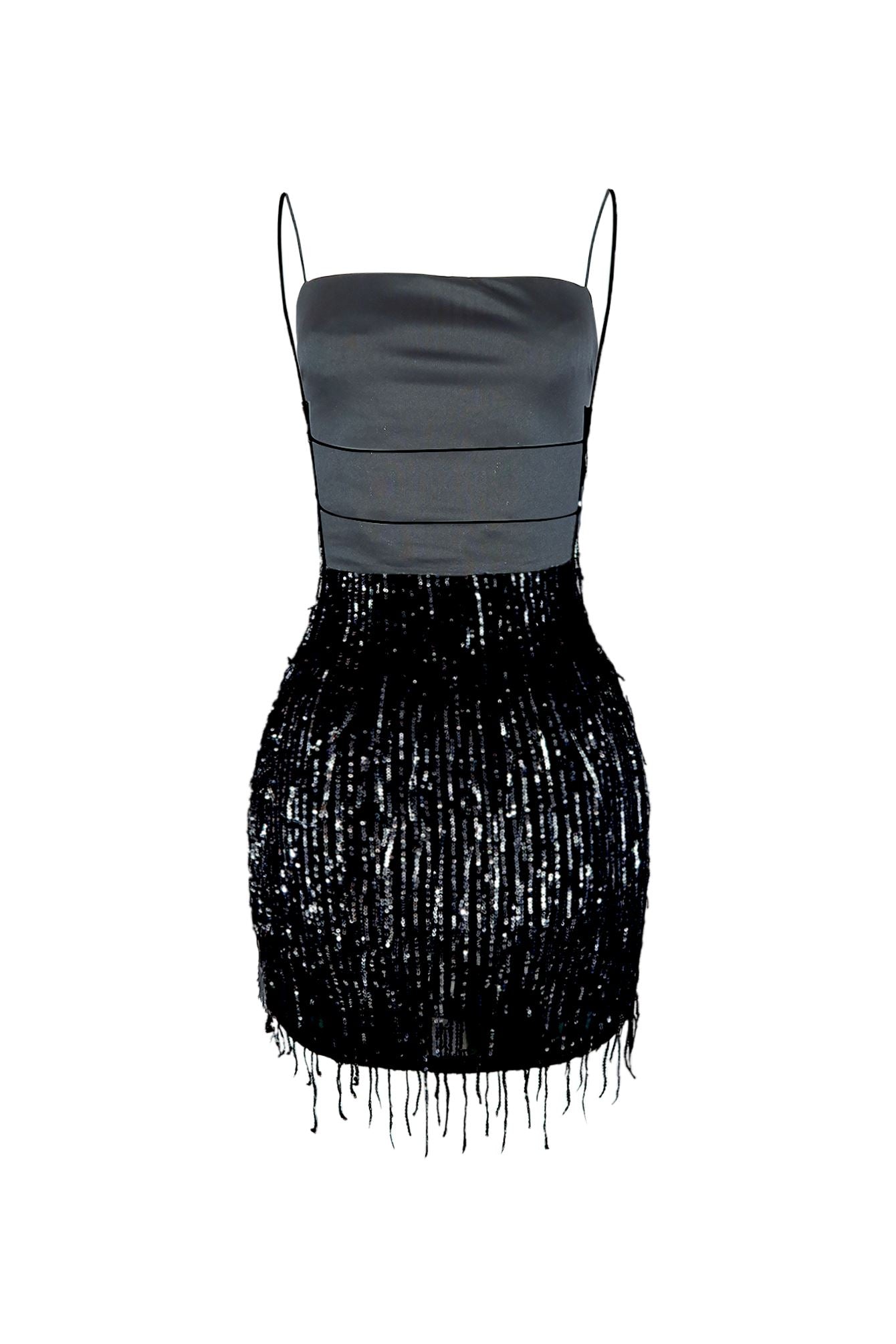 Attractive Sequin Fringe Mini Dress DRESS EDGE