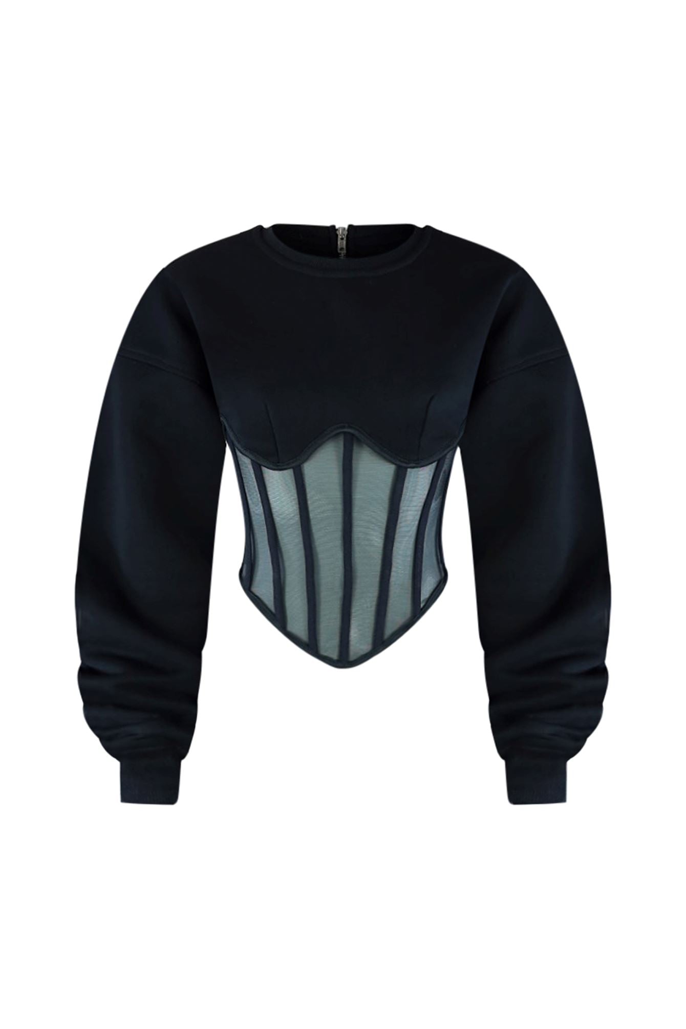 Be Your Self Corset Sweatshirt Top Top EDGE Small Black