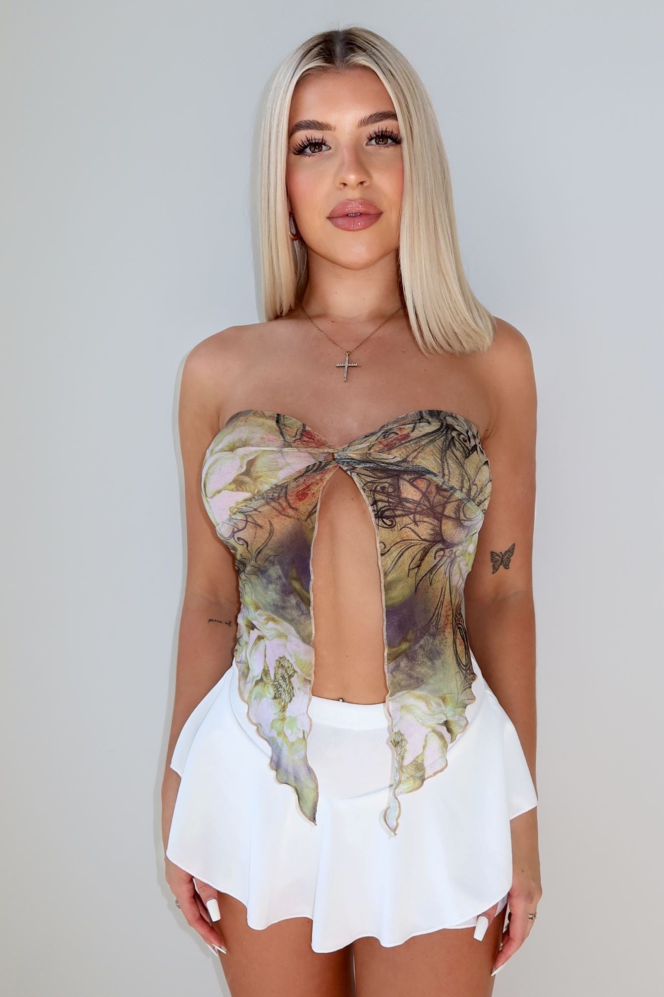 The Golden Age Strapless Mesh Top - Multi - EDGEbyKS