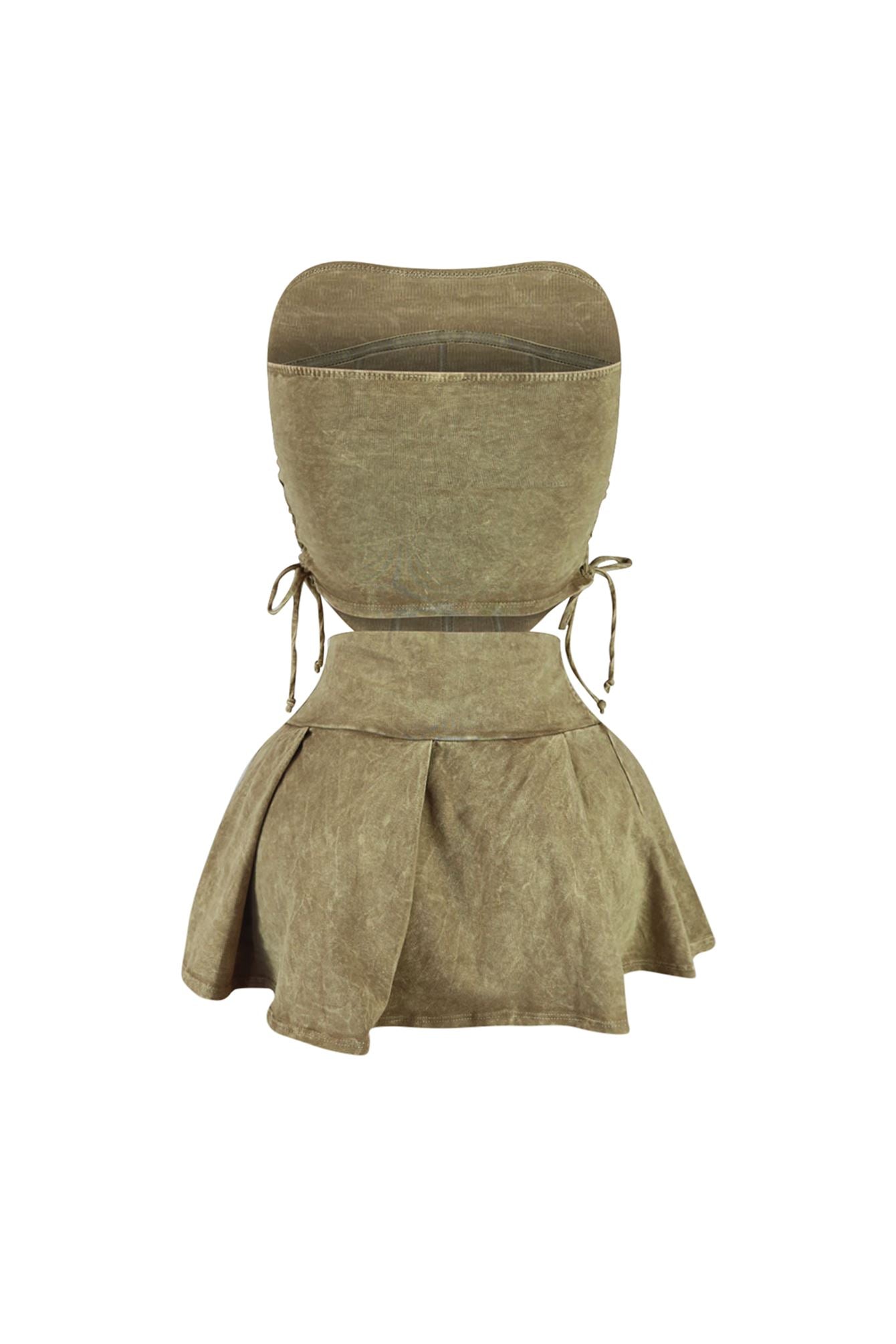 Decisions Mineral Washed Top & Mini Skirt SET