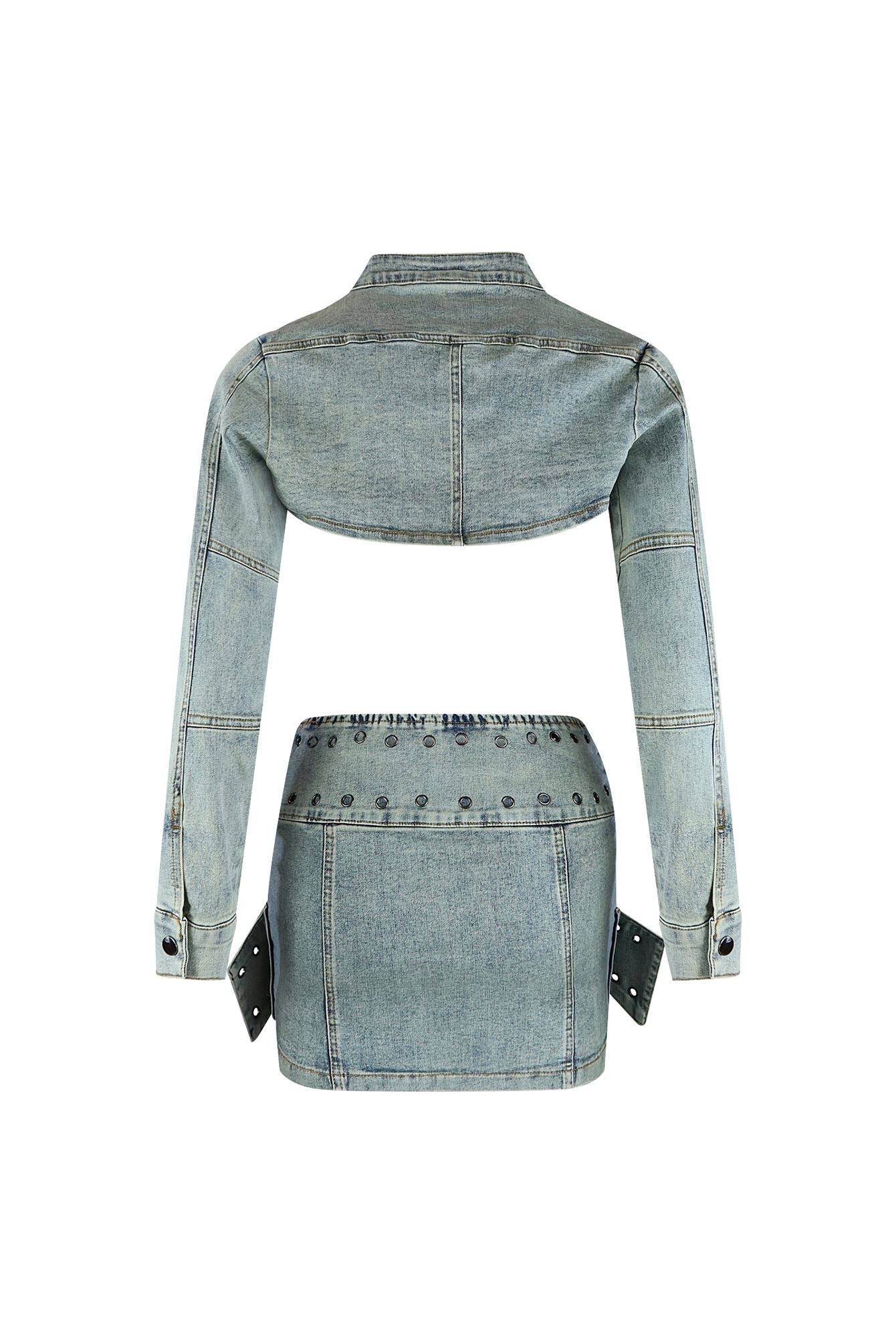 Toxic Buckle Crop Jacket & Buckle Skirt SET matching sets EDGE