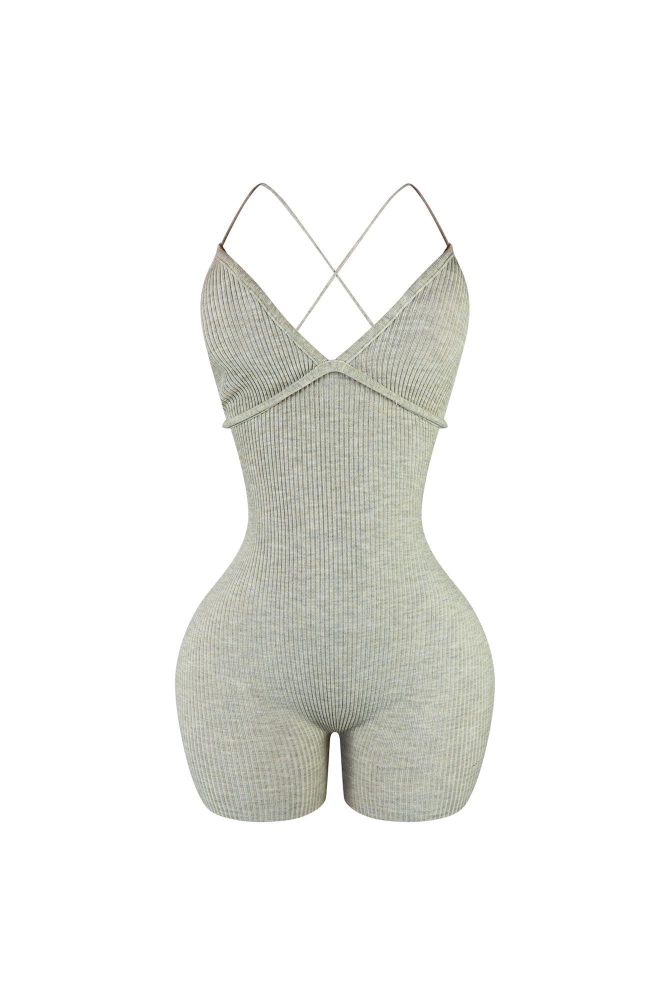 Close Enough Back Lace Up Knit Romper