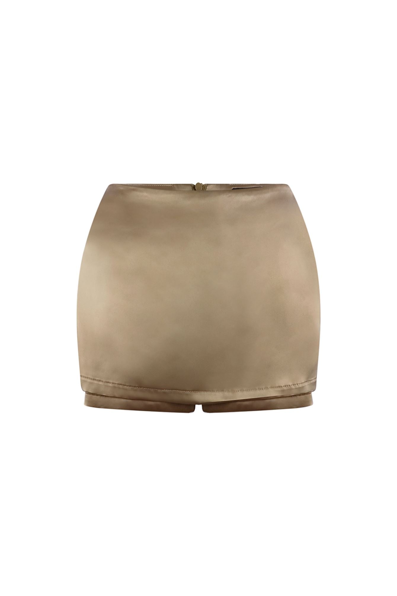 Vivian Satin Mini Skort Bottoms EDGE Small Taupe